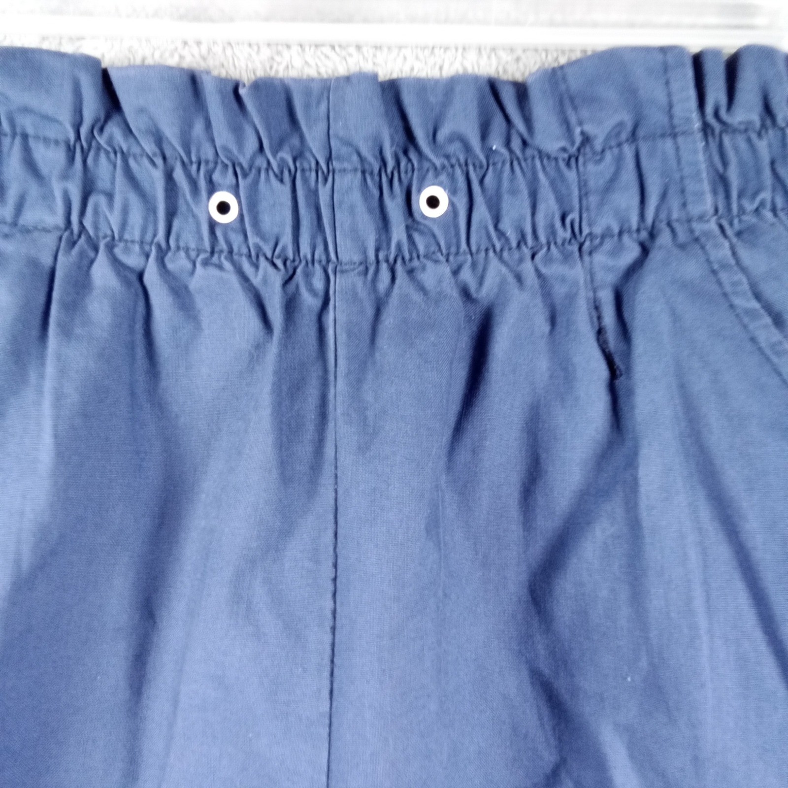 The Season Ticket Blue Cotton Paperbag Waist Shorts Vintage Womens 16P Made