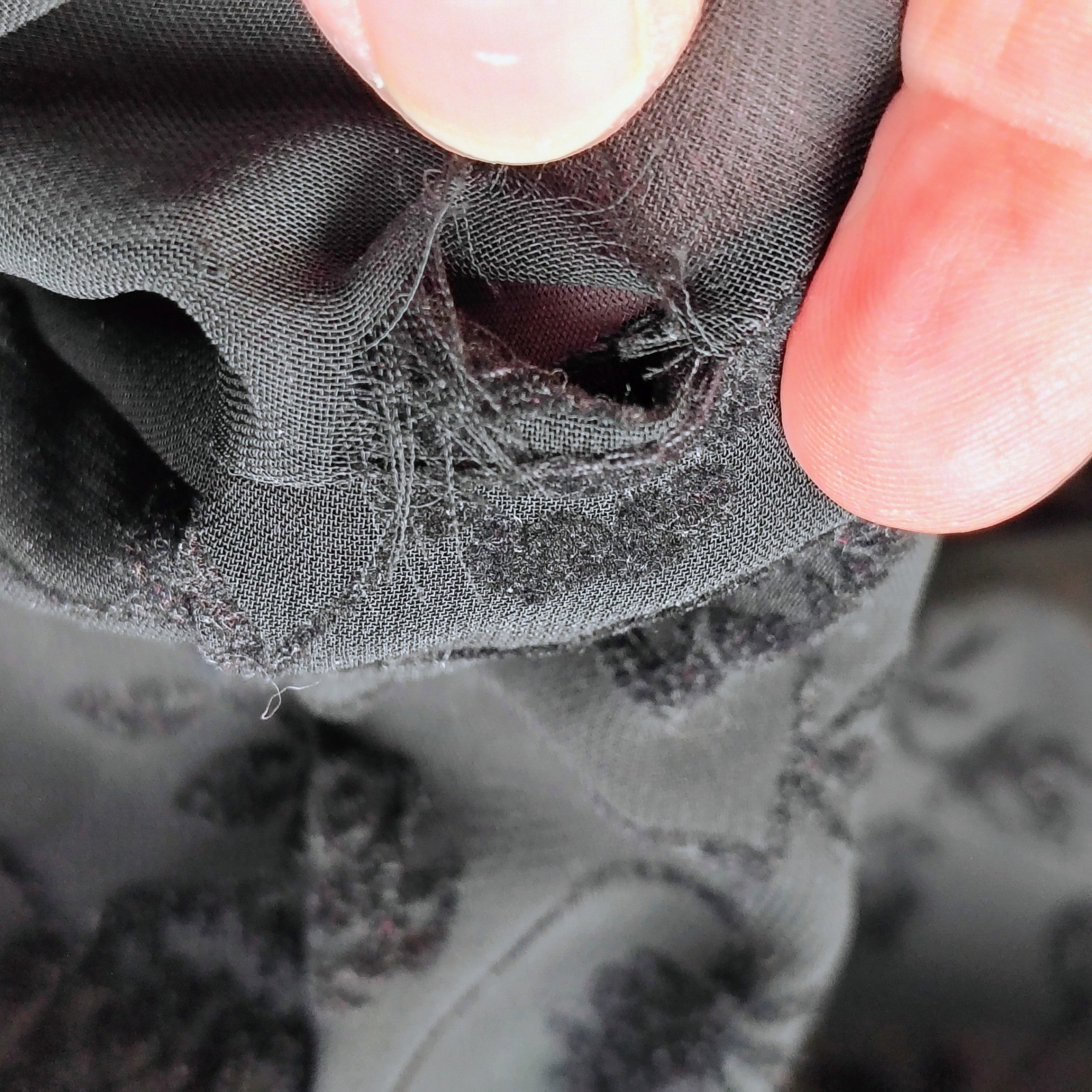R&K Evening Vintage Floral Flocked Sheer Sleeve Side Tie Blouse Grey Black 12