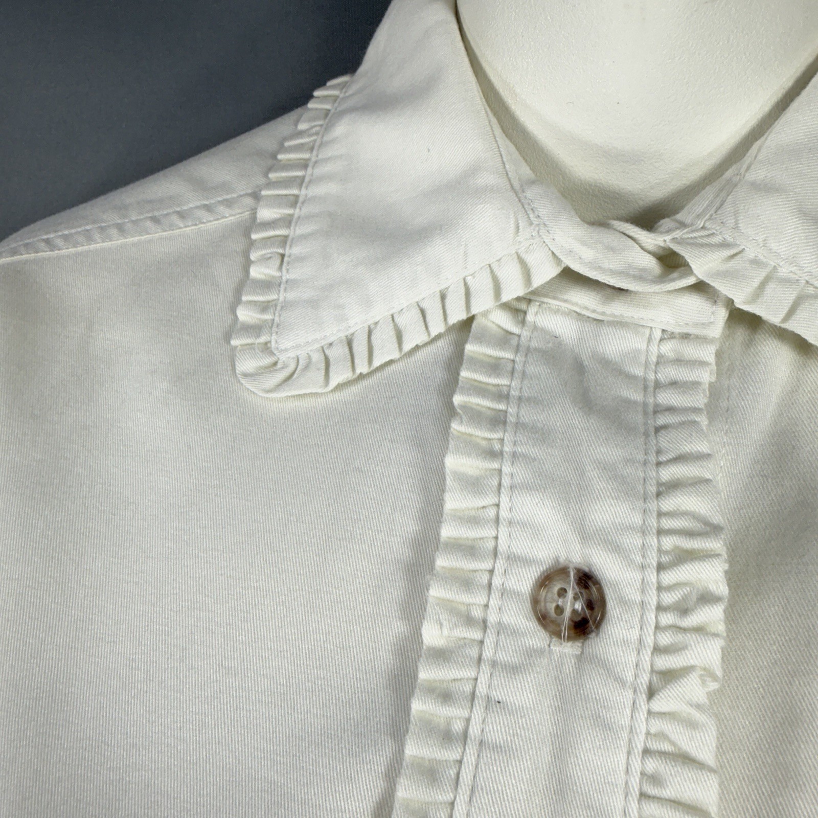 Vtg Breeches Ruffle Collar Blouse Top Womens 2 Prairie Cottagecore Romantic USA