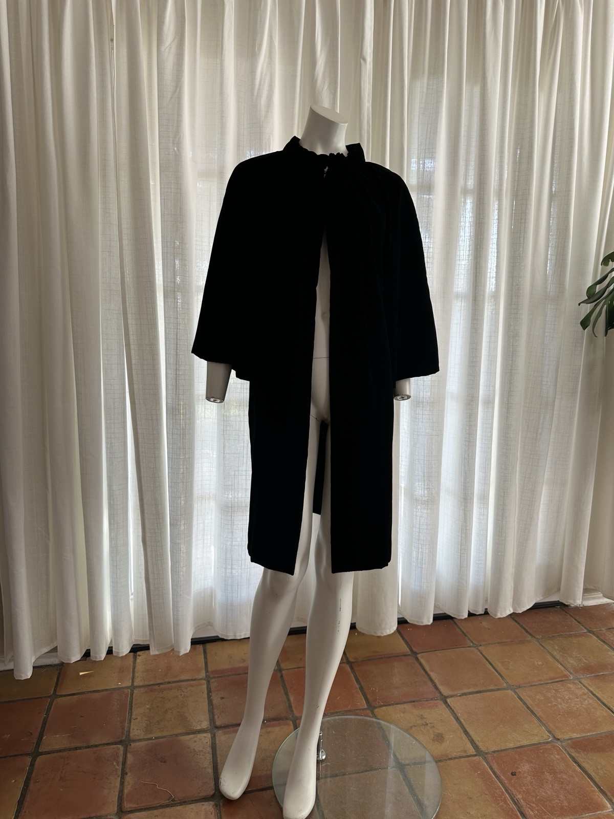 Vintage 60s Velvet Swing Coat Yamaguchi & Co Ladies Wear Yokohama Japan