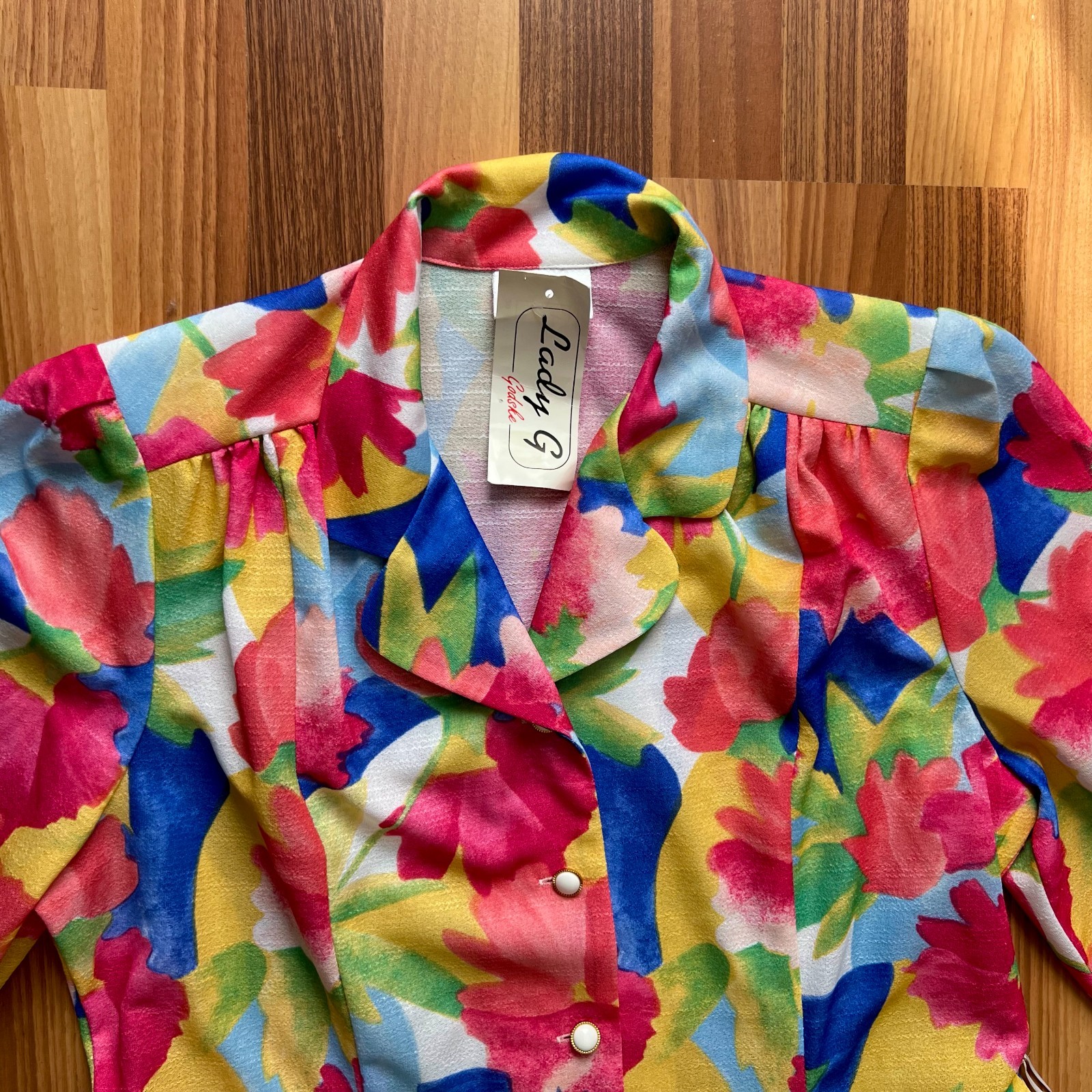 1970s Floral Button Front Midi Dress Belted Long Sleeves Aline Plus Size EU 42
