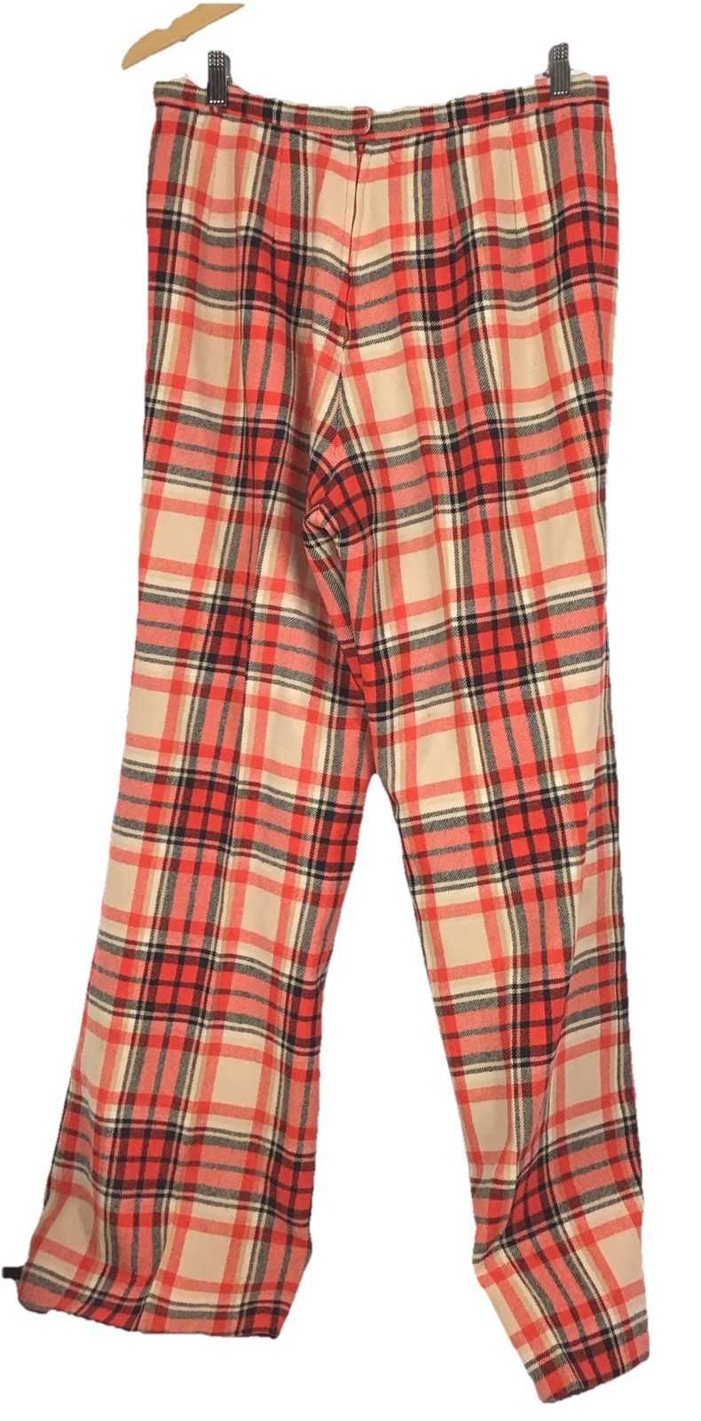 Vintage Pendleton 100% Virgin wool orange plaid 30 inch waist 30 inch Inseam ￼