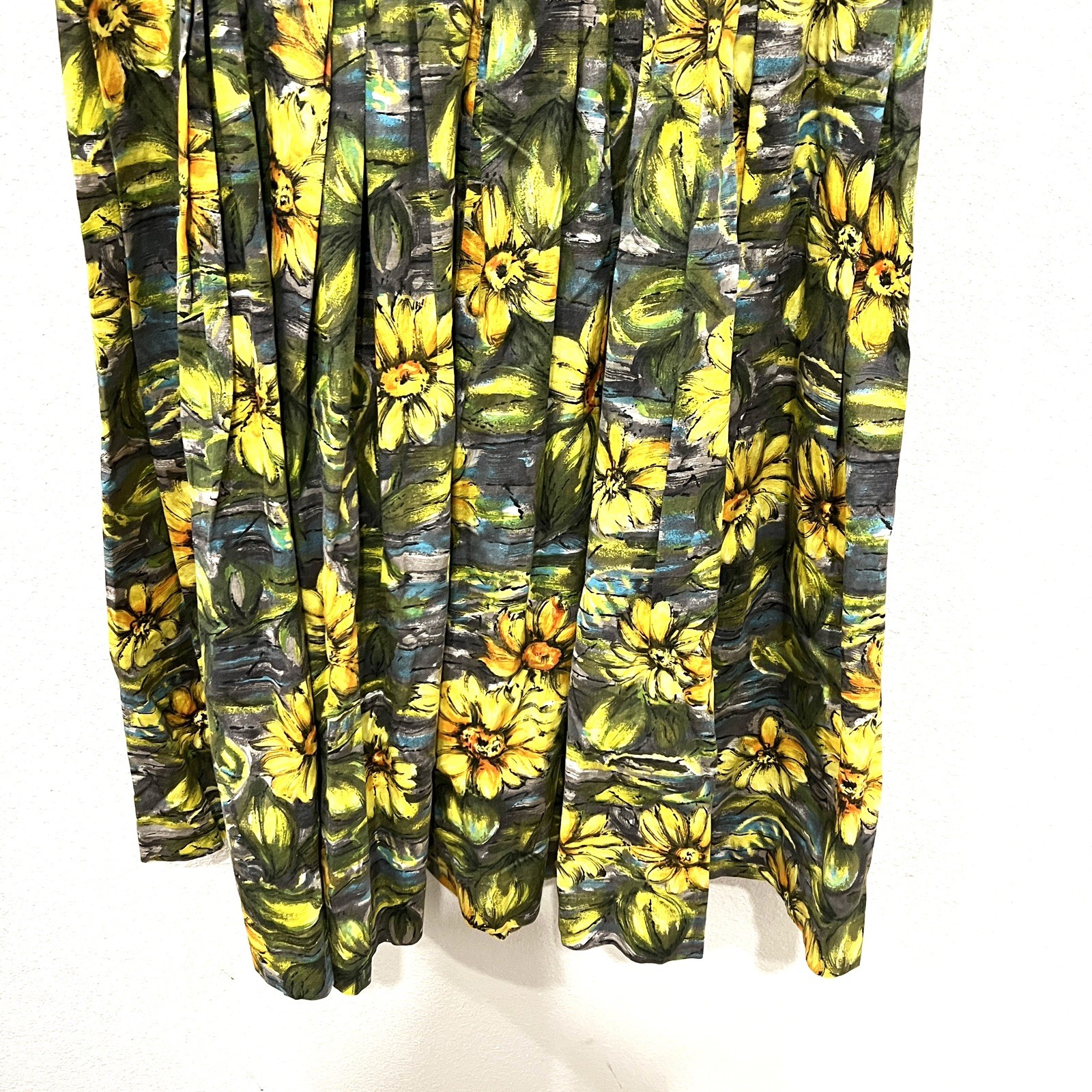 Vintage Handmade Hawaiian Floral Sundress Retro 50s-60s Rockabilly Tiki Pinup S