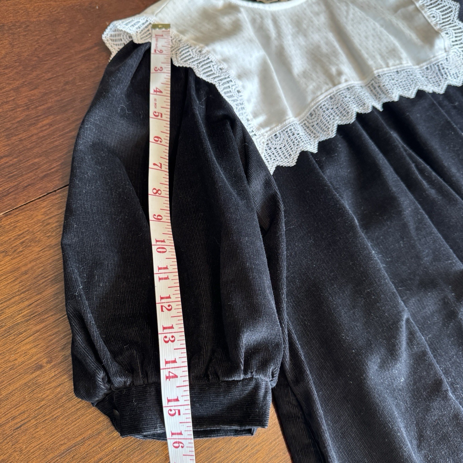 Vintage Byer Too! Contrast Bib Dress Juniors Sz 9 Black Babydoll Whimsigoth