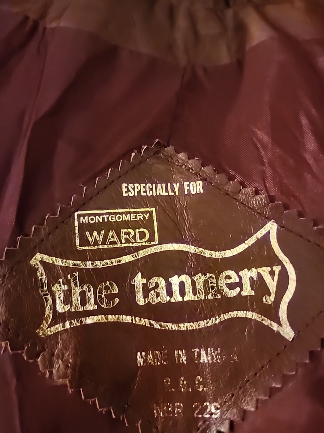 Vintage Montgomery Ward The Tannery Leather Jacket Blazer Lined 24 1/2 US M/L