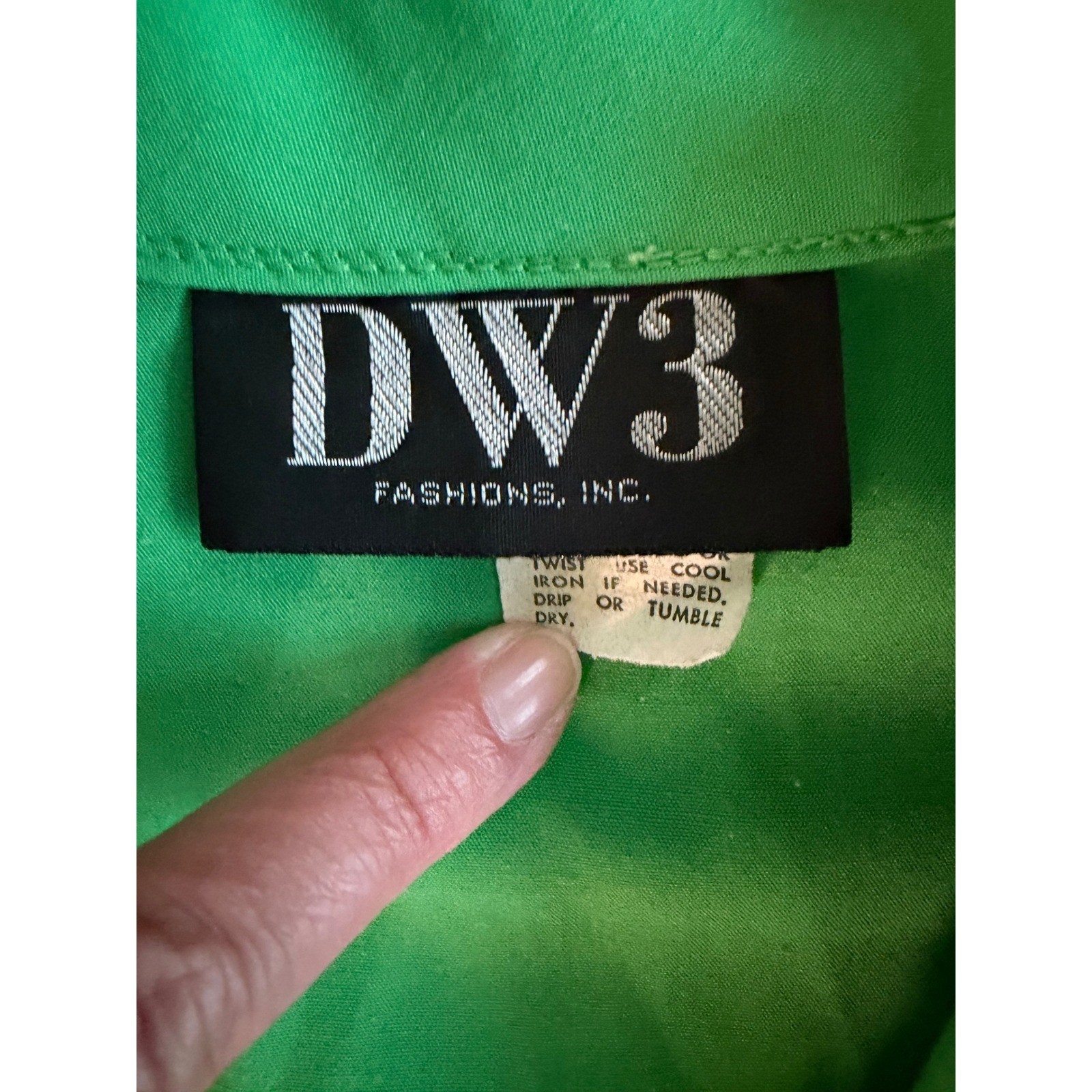 Vintage DW3 Fashions Wrap Dress Women Large Kelly Green Striped Waist ILGWU USA