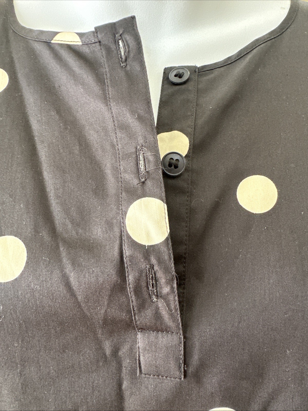 Arnys Paris Rare 60s Women’s Black & White Polkadot Cotton Poplin Day Dress 36