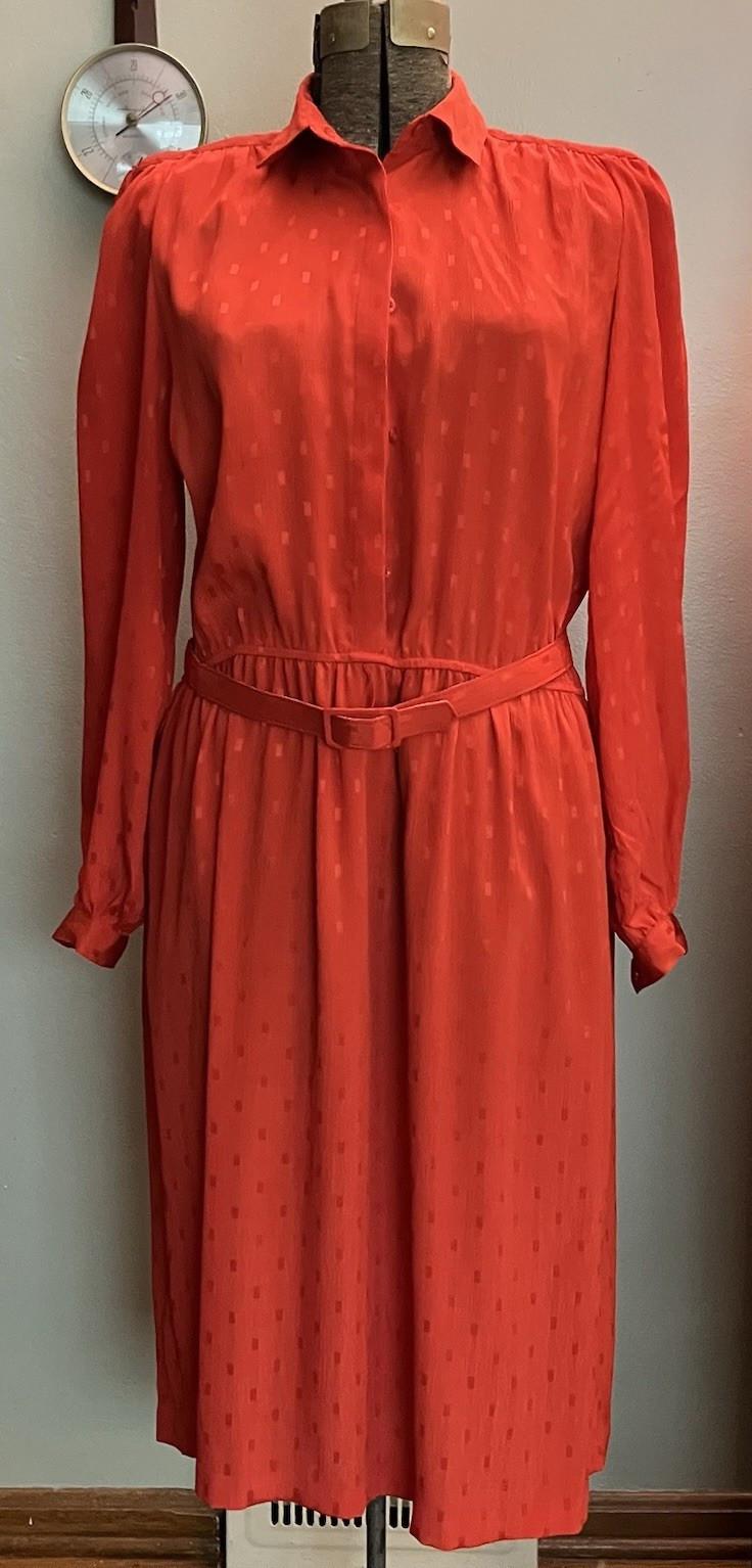 Blousey Red 80s Church Dress W Pockets /belt!! Sassy! Sz 12 Praise Jesus!