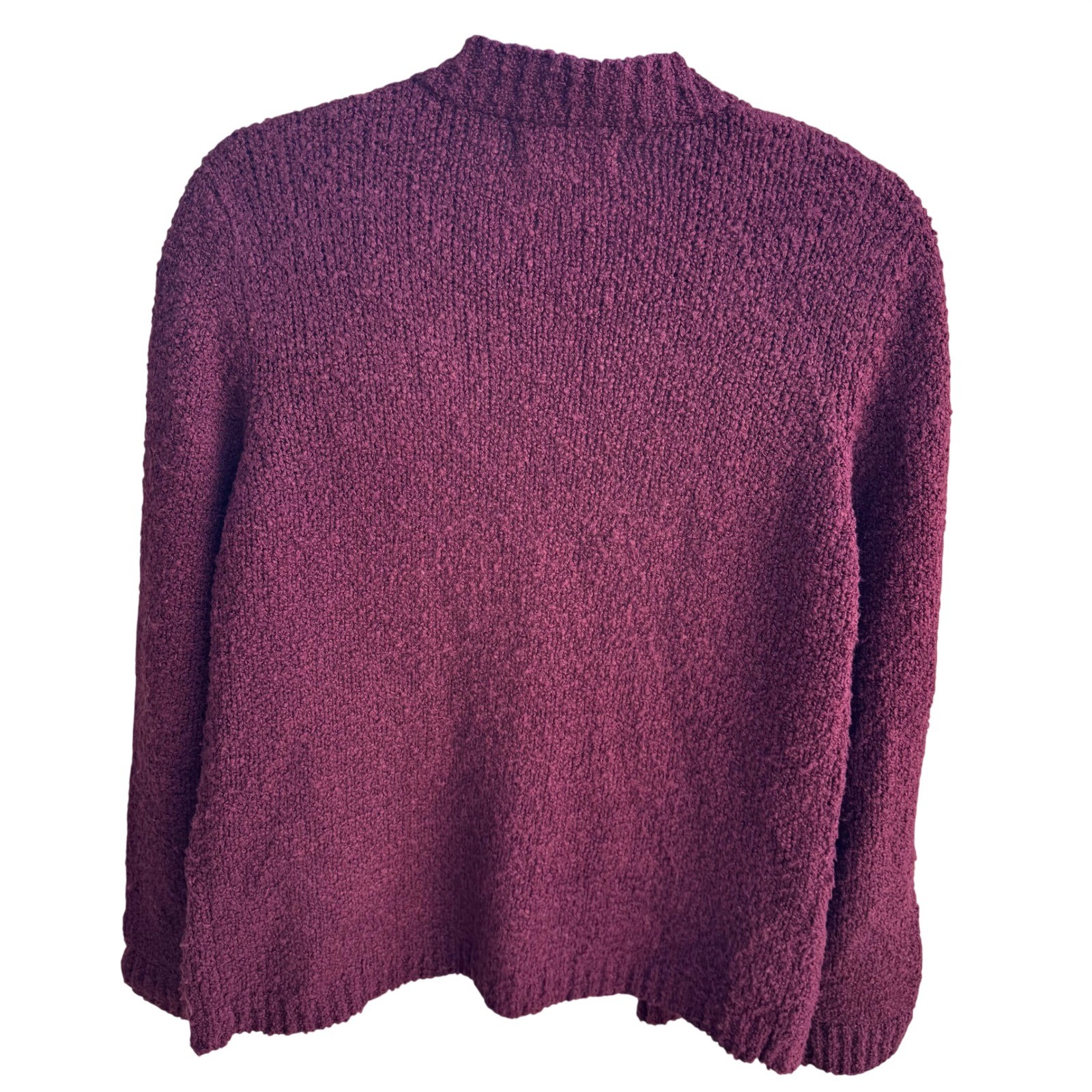 LeRoy Knitwear Vintage 80s Grandmacore Boucle Open Cardigan Sweater Womens L