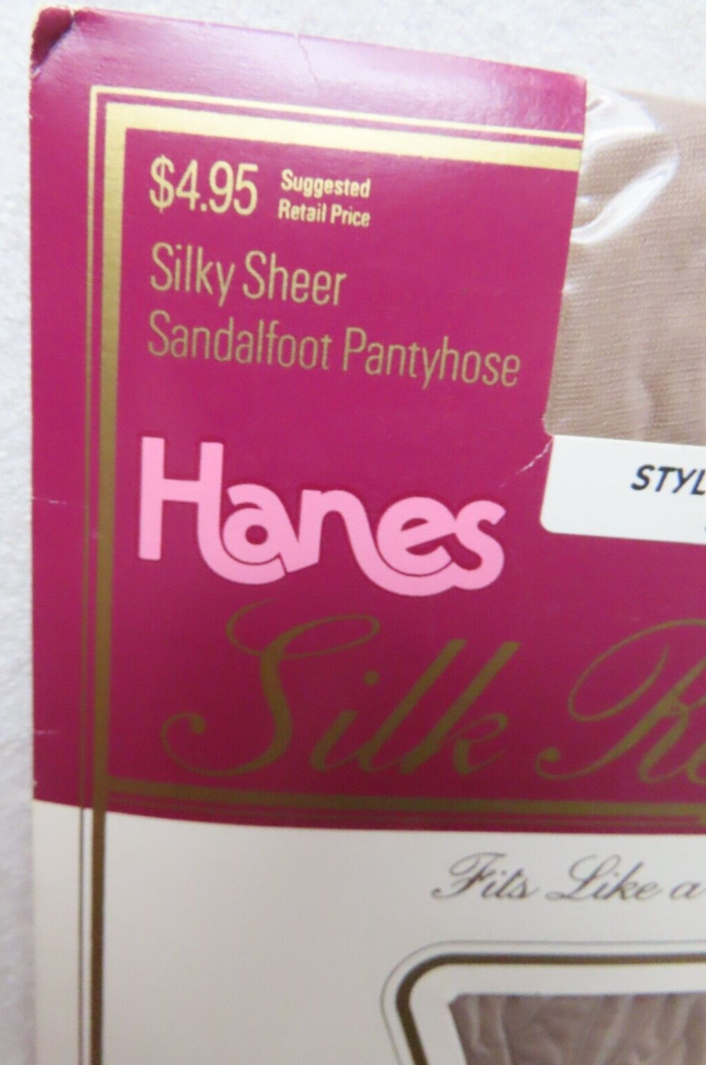 Hanes Silk Reflections Taupe Sheer Sandalfoot Pantyhose Vintage 1989 NOS EF