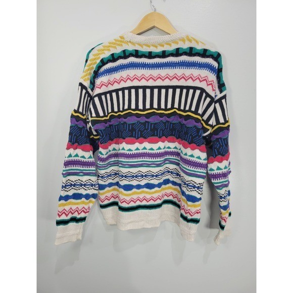 Editions by Van Heusen Vintage 90s Geometric Knit Sweater Multi Color Large
