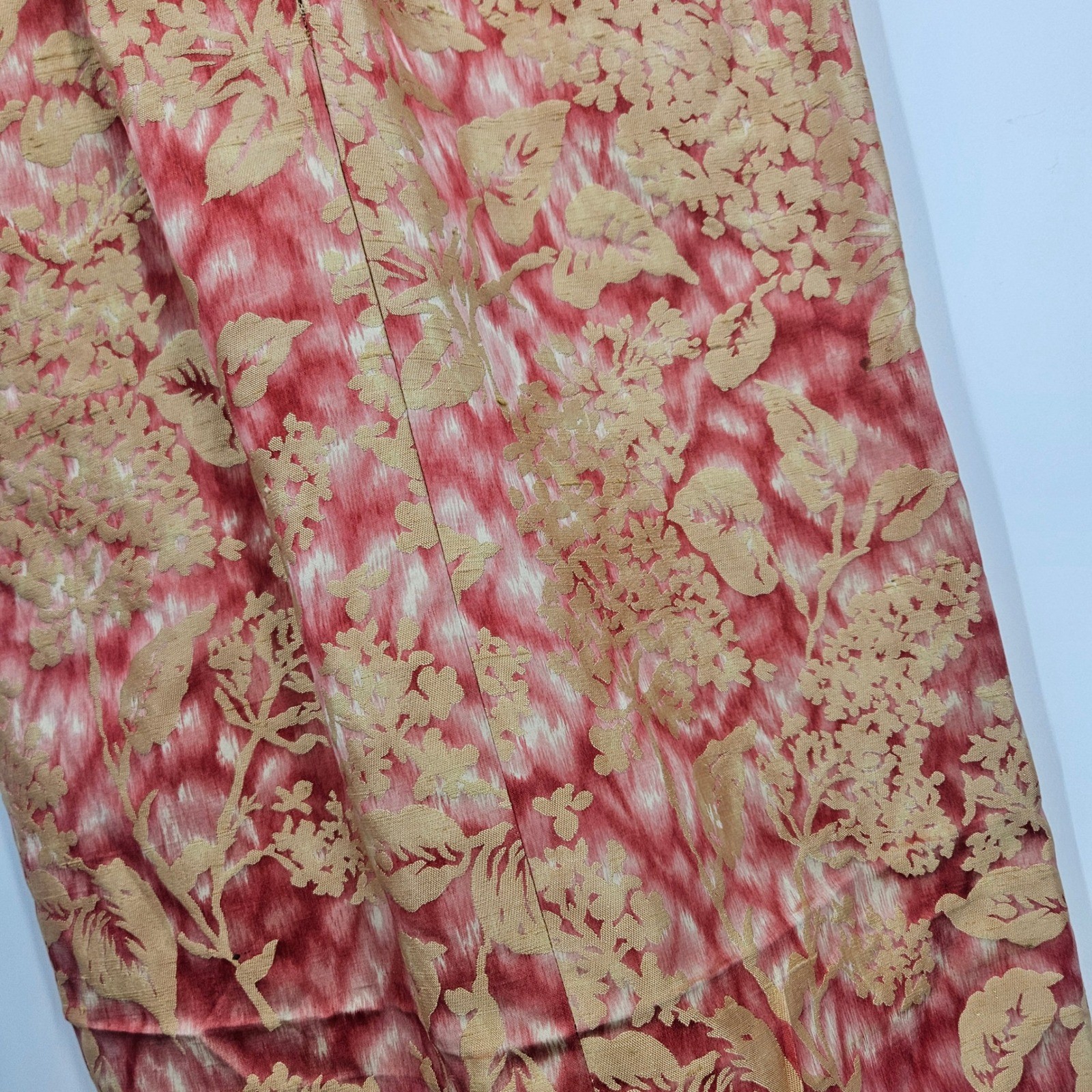 Vintage 1950s Mollie Parnis Dress Set Pink Gold Floral Brocade Office Mad Men XS