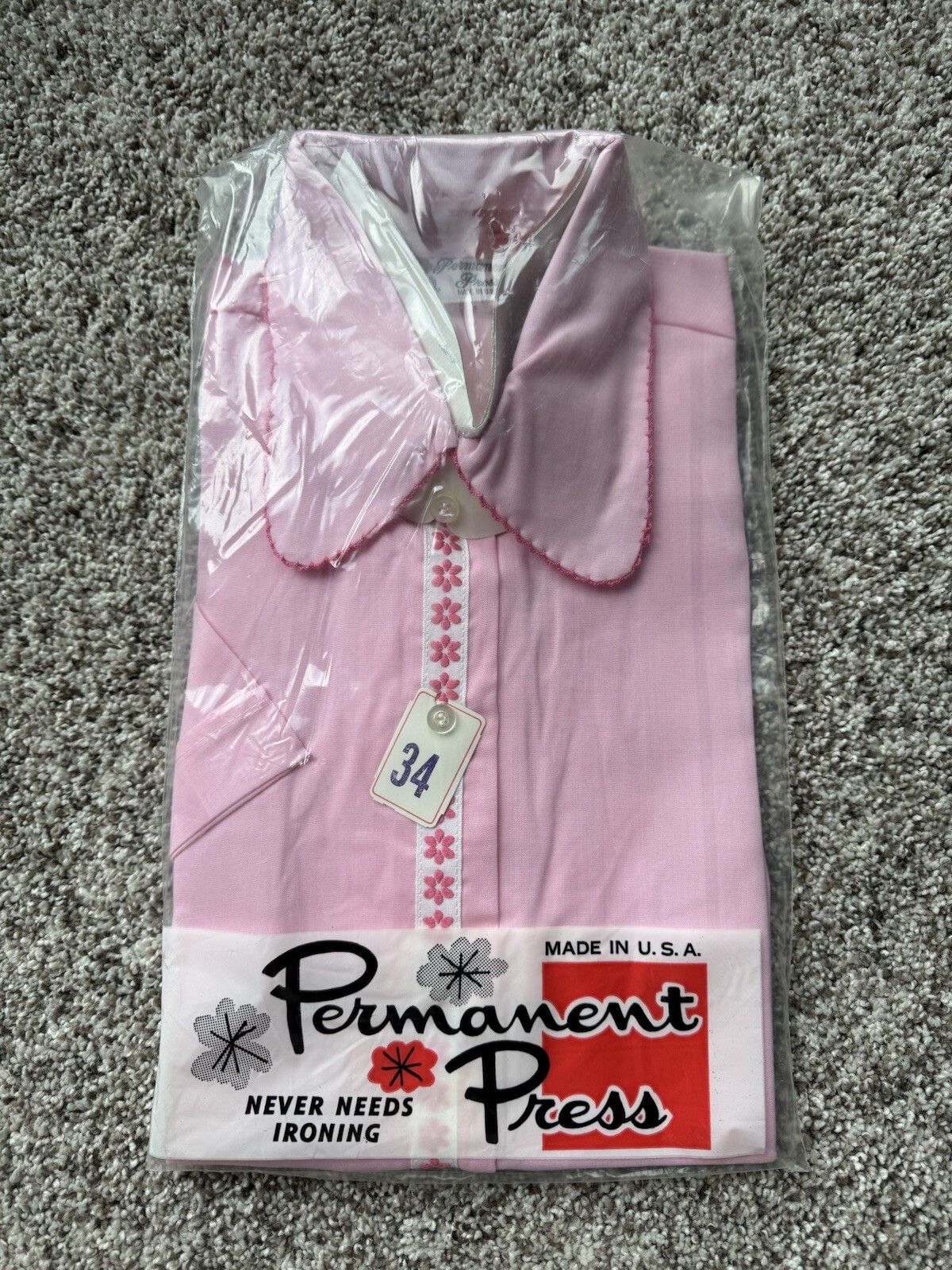 Vintage Permanent Press Shirt Size 34