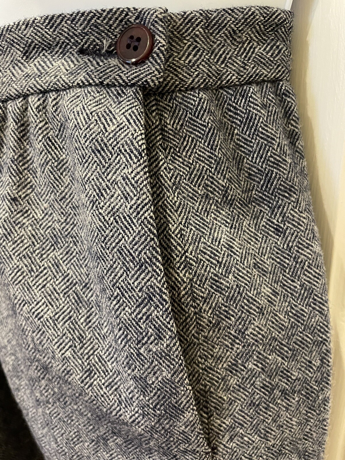 Vtg 80s Pendleton Virgin Wool Straight Pencil Skirt Navy Academia Geek 30-31” W