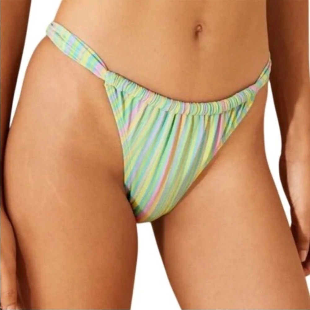 Wild Fable Striped Sparkle Brazilian Bikini Bottoms, Size XL (16), NWOT