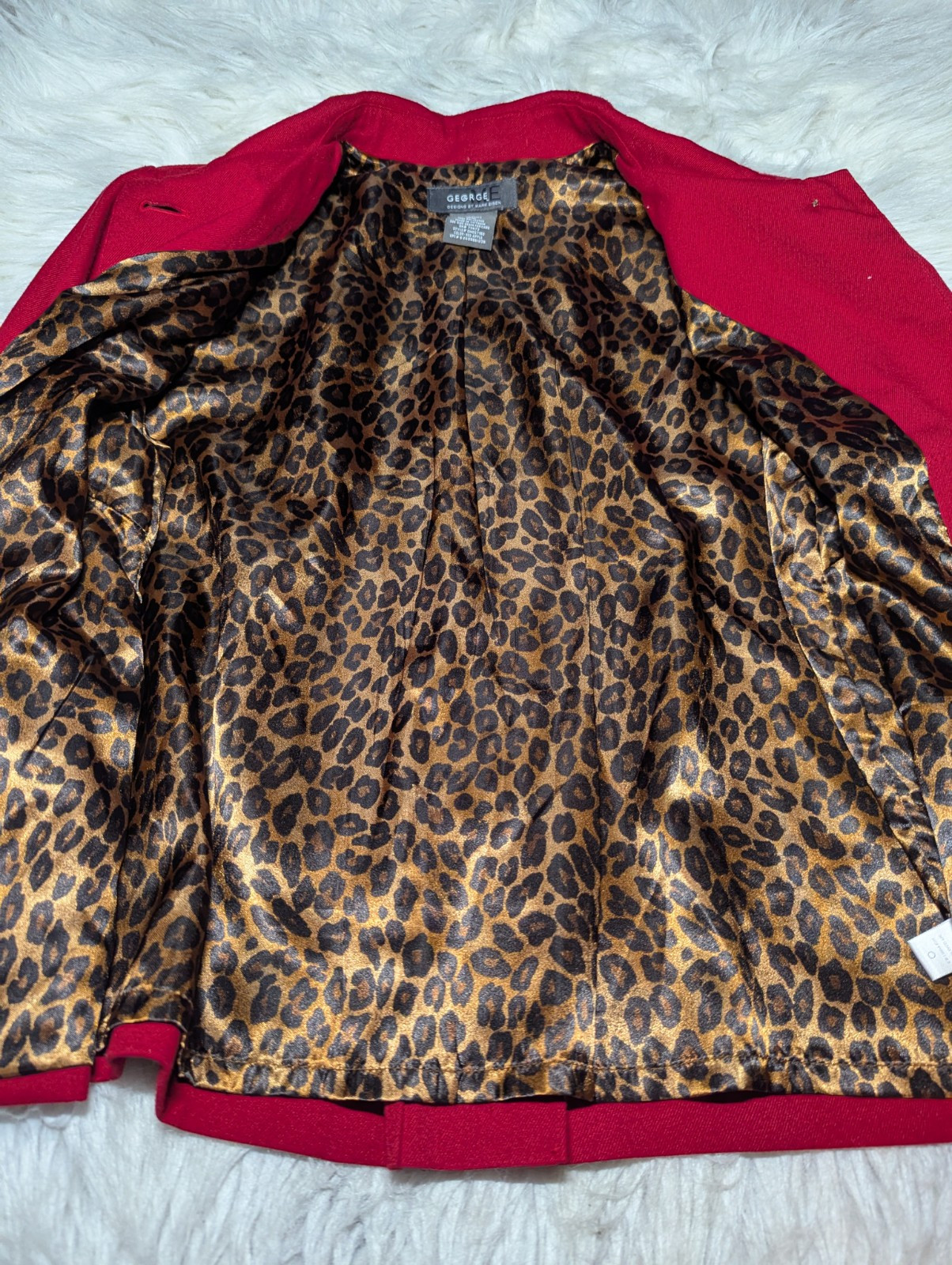 GEORGE ME BY MARK EISEN Apple Red Skirt Blazer Suit Set Women’s Plus 18 Large