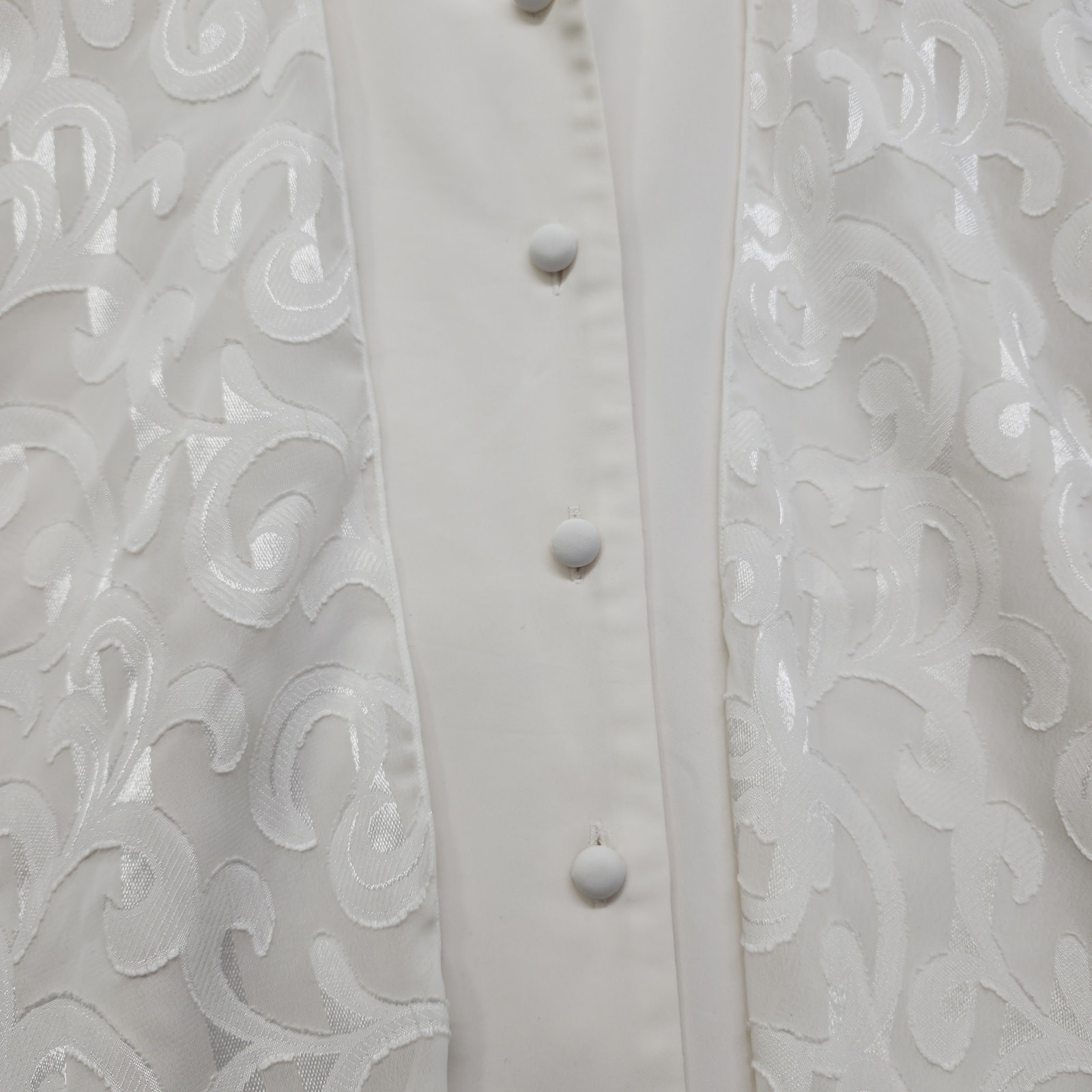 Vintage Ilyssa Maxx Chiffon Caped Button Front Blouse Size 16 Ivory Cottagecore