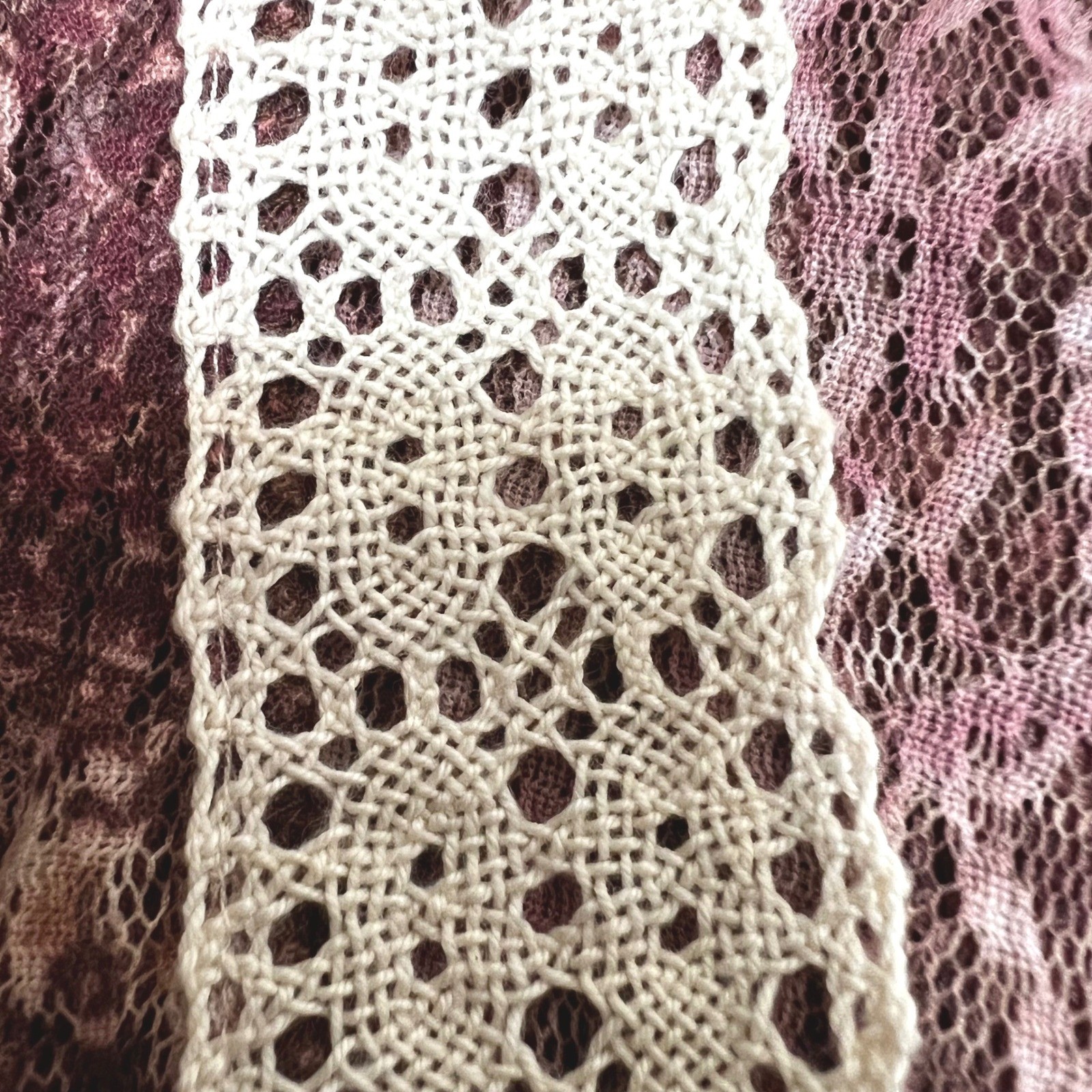 Vtg 90s Bisou Bisou Paisley Lace Bell Sleeve Top Boho S Whitchy Whimsygoth USA