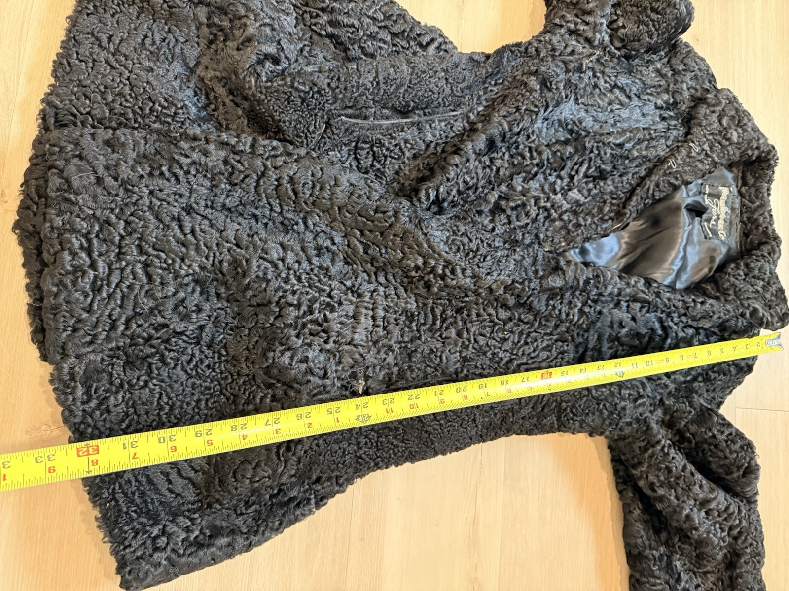 Vintage Preminger Co Furs Black Persian Lamb Fur Coat Chicago Repair