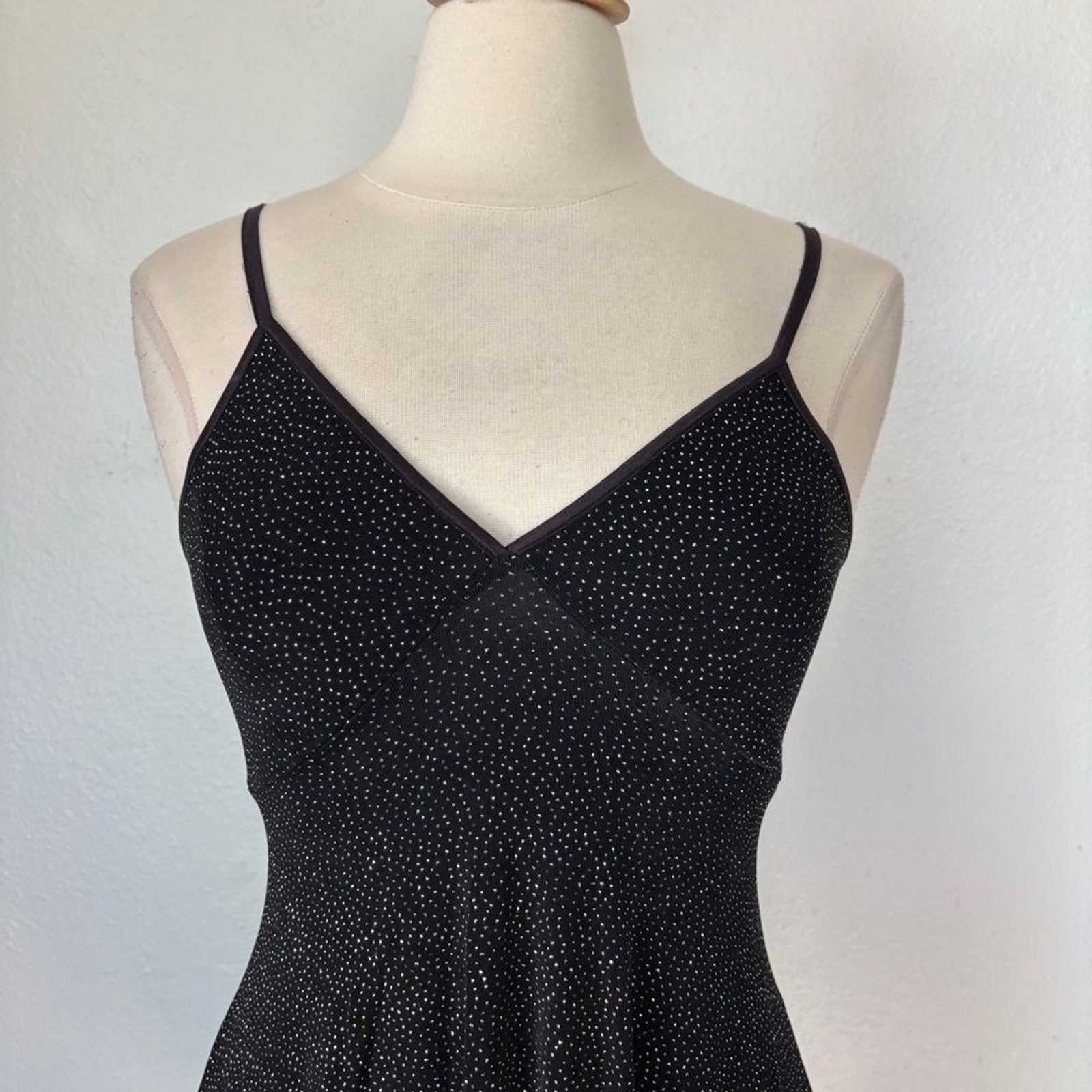 Vintage 90s Roberta Black and Silver Sparkle Mini Cocktail Dress Size Small