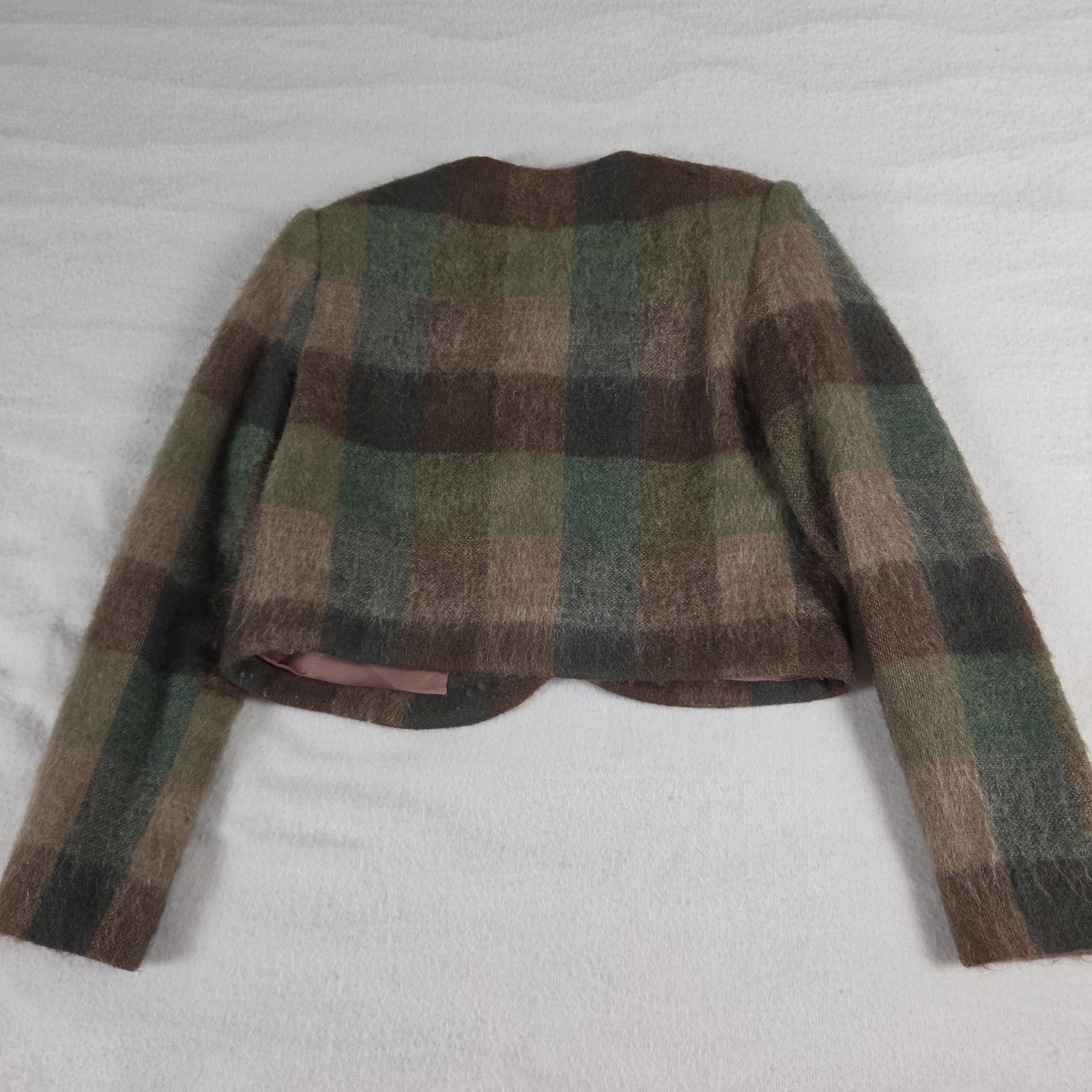 Vtg 80s Harve Benard Cropped Mohair Wool Jacket Sz 6 Asymmetrical Military