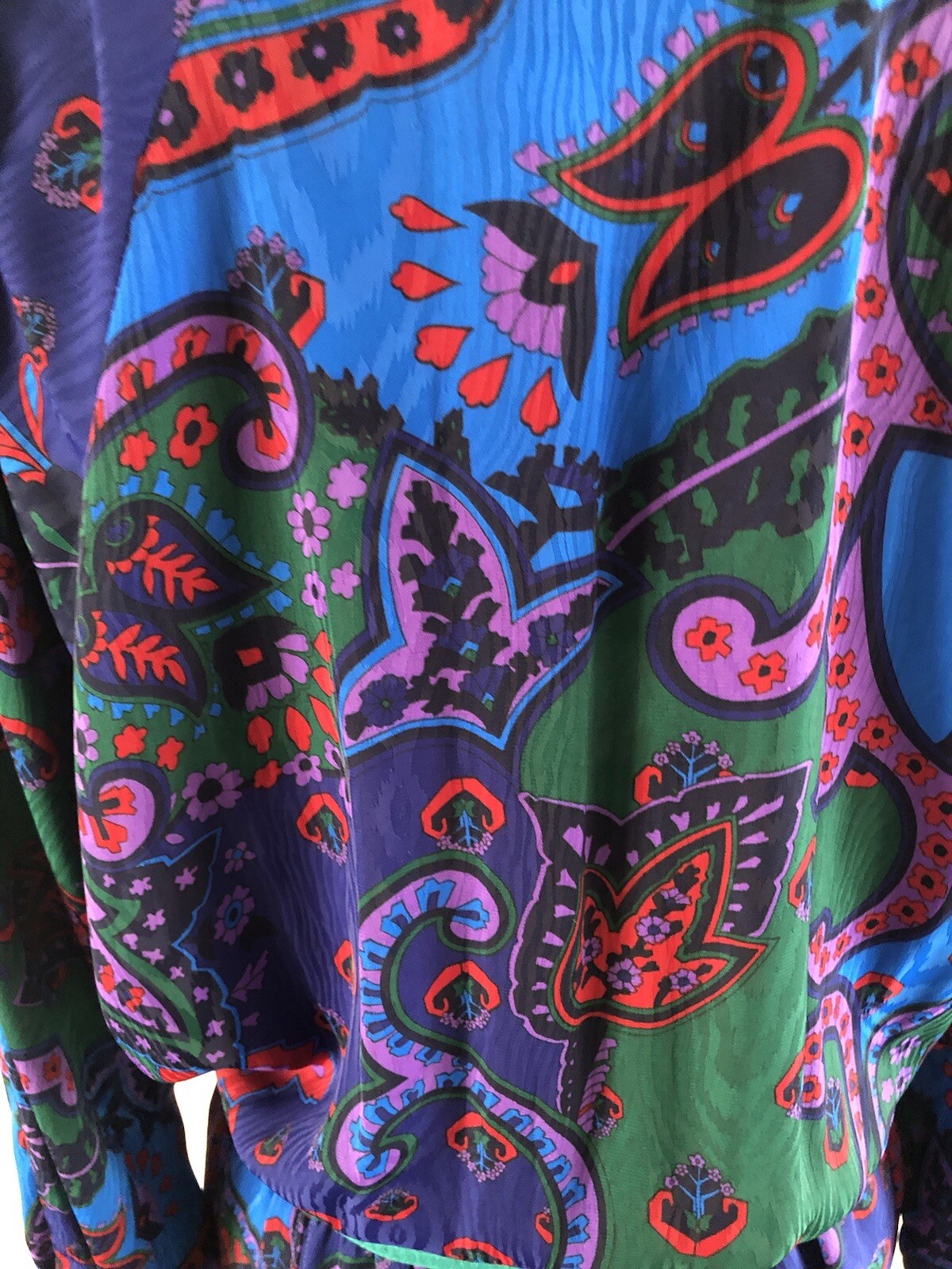 Vintage Georgette 80’s Diane Freis Jewel Toned Floral Paisley Boho Dress