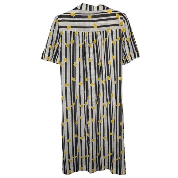 Vintage Black Yellow Geometric Shirt Dress Size Medium D’allaird’s of Canada
