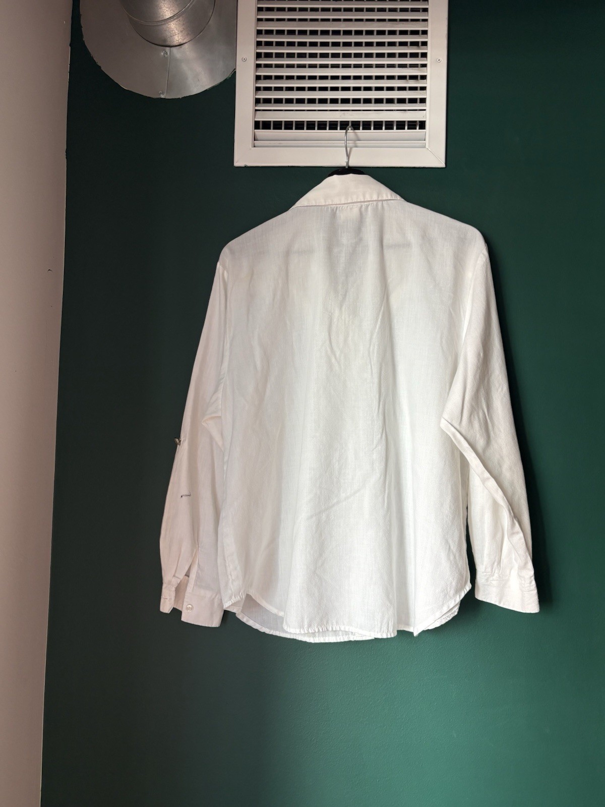 80’s Vintage Victorian Cotton Button Up Large Large Sleeve White Buttons