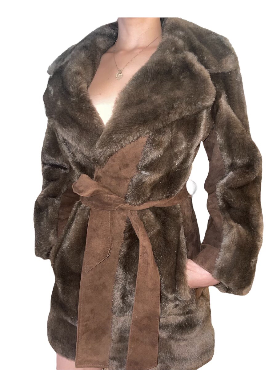 Vintage Gino Rossi Faux Fur Coat France