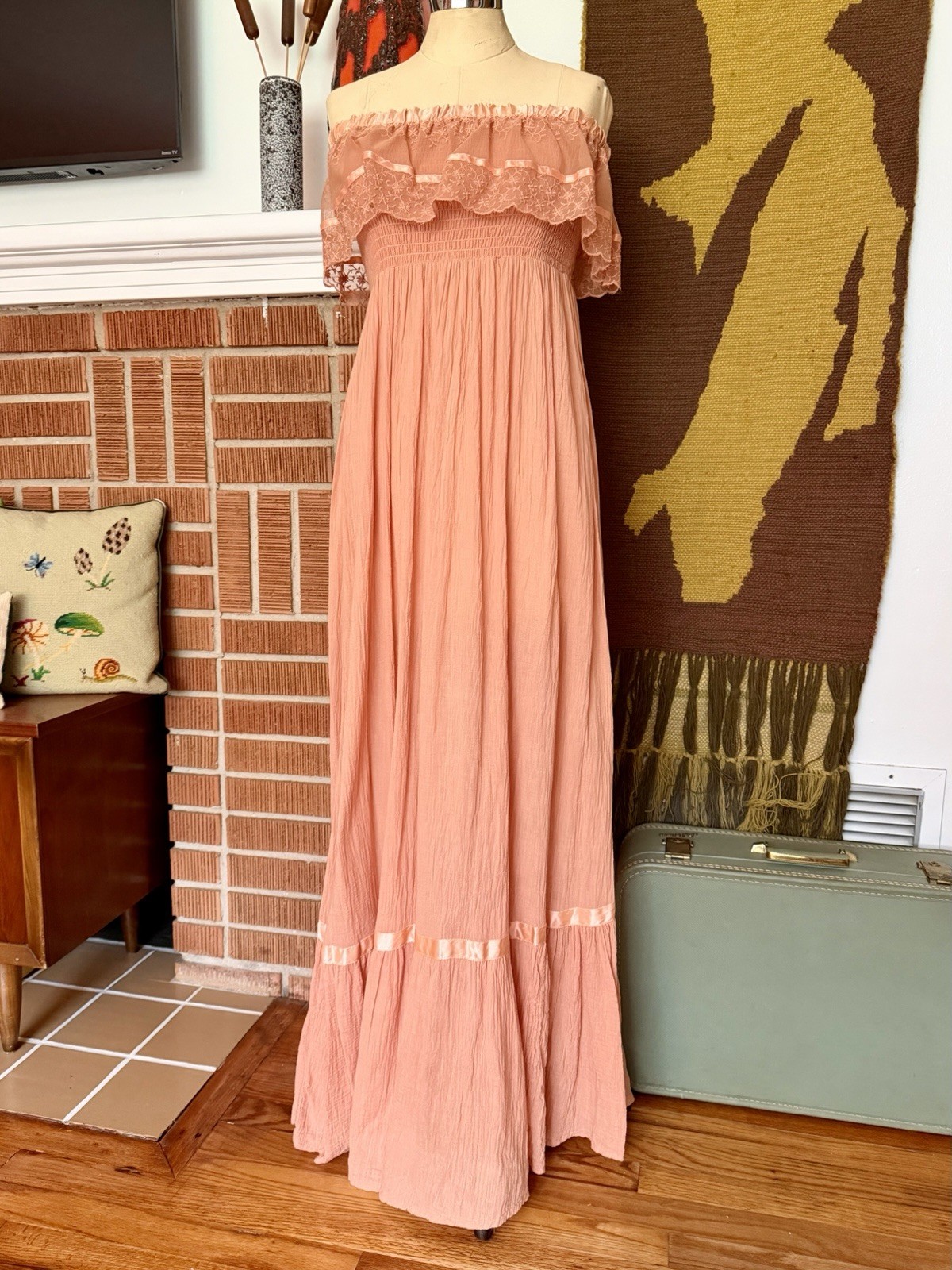 Vintage 1970s Young Edwardian by Arpeja Romantic Dreamy Ethereal Fairy Dress