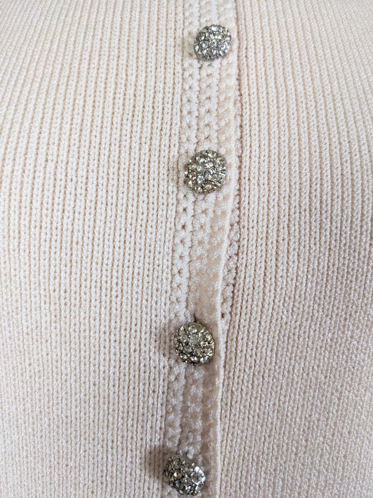 Vintage 80s St John Knits Lillie Rubin Cream Rhinestone Maxi Dress Set