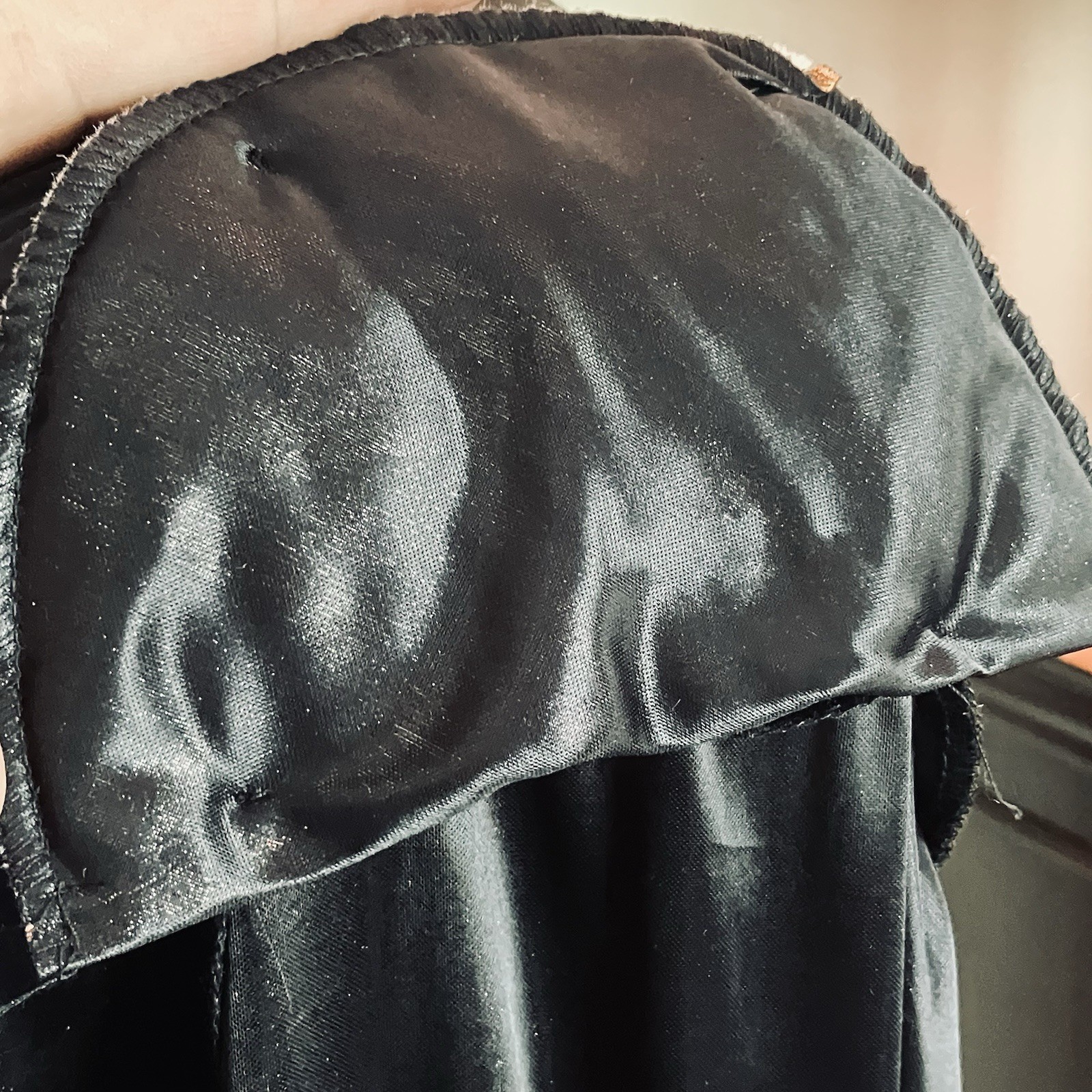 VTG Foil Button Down Blouse 22w Joanne Plus Black Rose Gold Long Sleeve 80s 90s