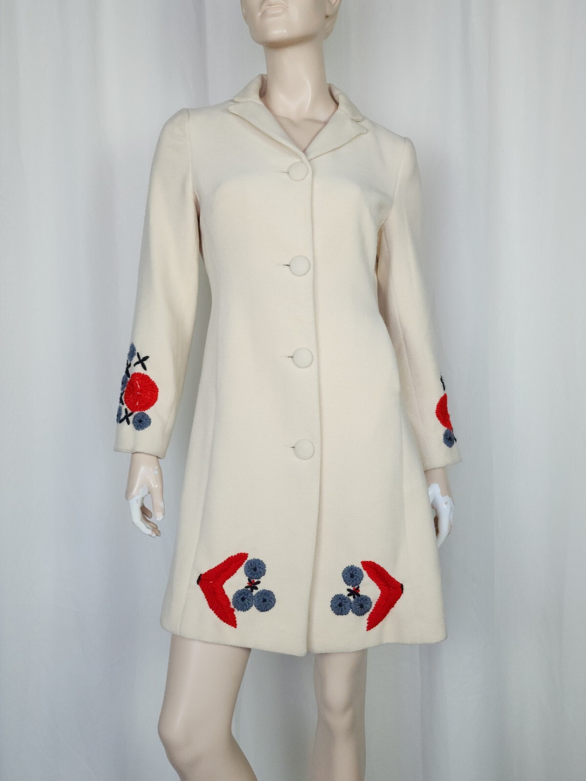Vtg 90s y2k Chloé embroidered soft coat cream XS/S