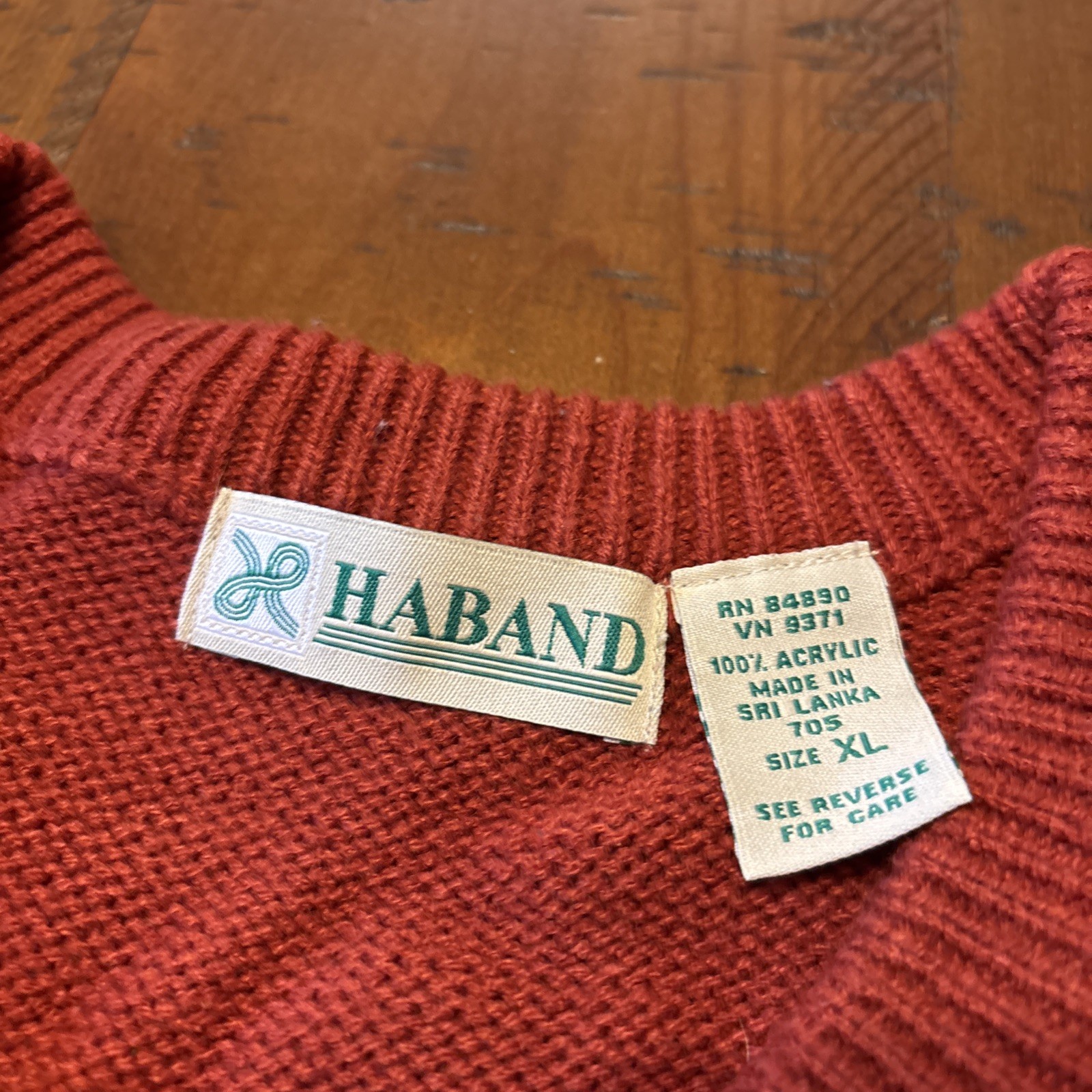 Vintage Haband Burnt Orange Sweater Size XL