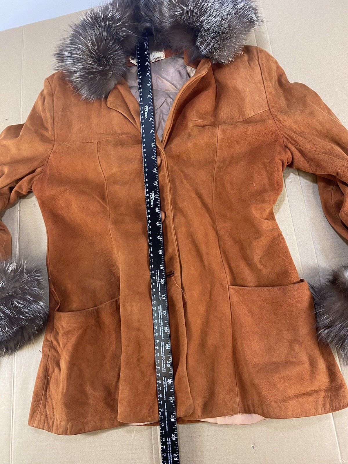 Vtg 40s 50s 60s Leather Suede Fur Mink Arizona Aztec Western Navajo Jacket Coat