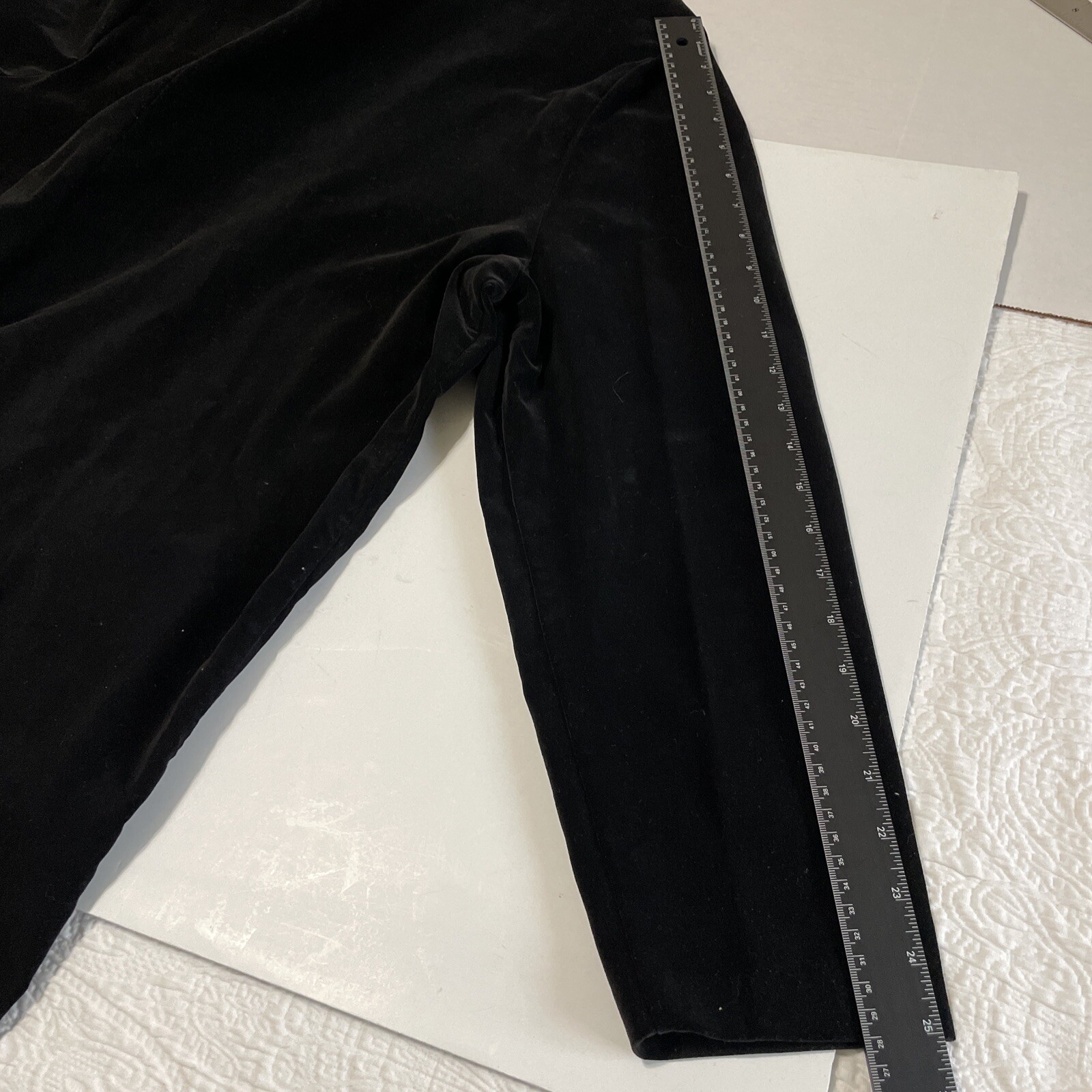Vtg. Women’s Evening Jacket Wrap Black Velveteen Blazer Measurements Below