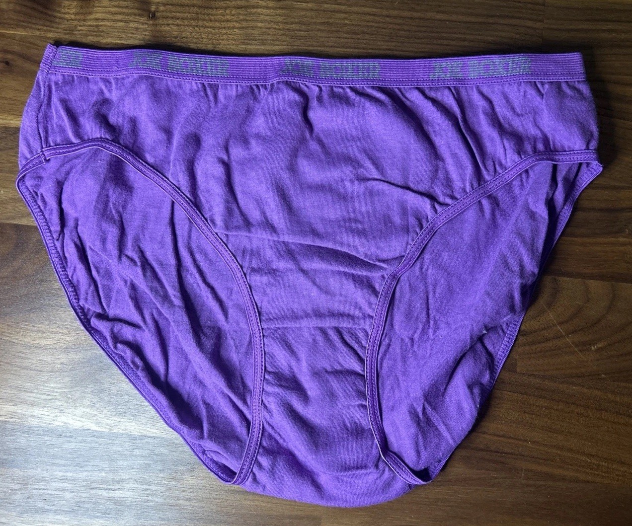 Vintage Joe Boxer Bikini Panties 100% Cotton Purple Size 7 Logo Band Kmart