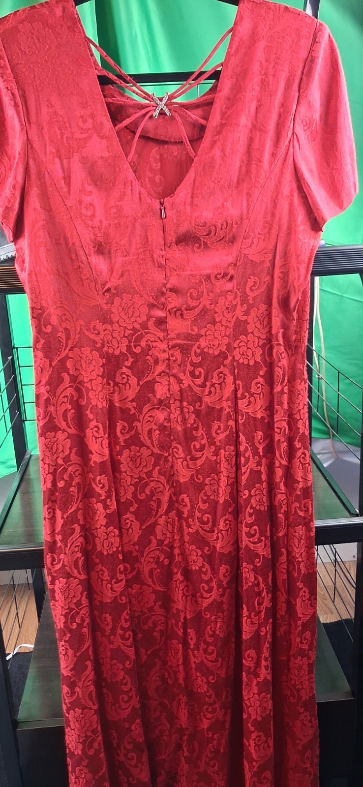 Bruno Red Vintage 90s Y2K, 100% Rayon, Babydoll, Whimsigoth, sz 14 Midi Dress