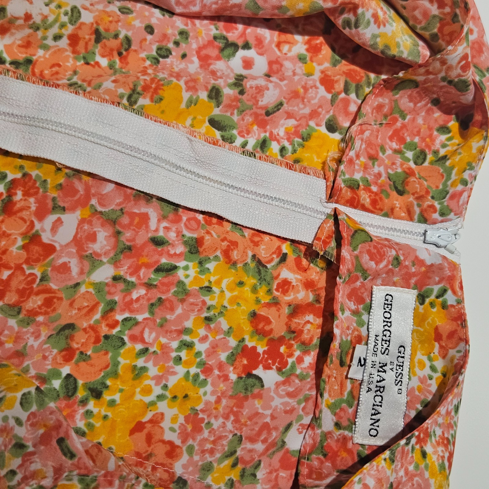 Vintage Guess by Georges Marciano 2 Floral Wrap Mini Dress 80s 90s Cottagecore