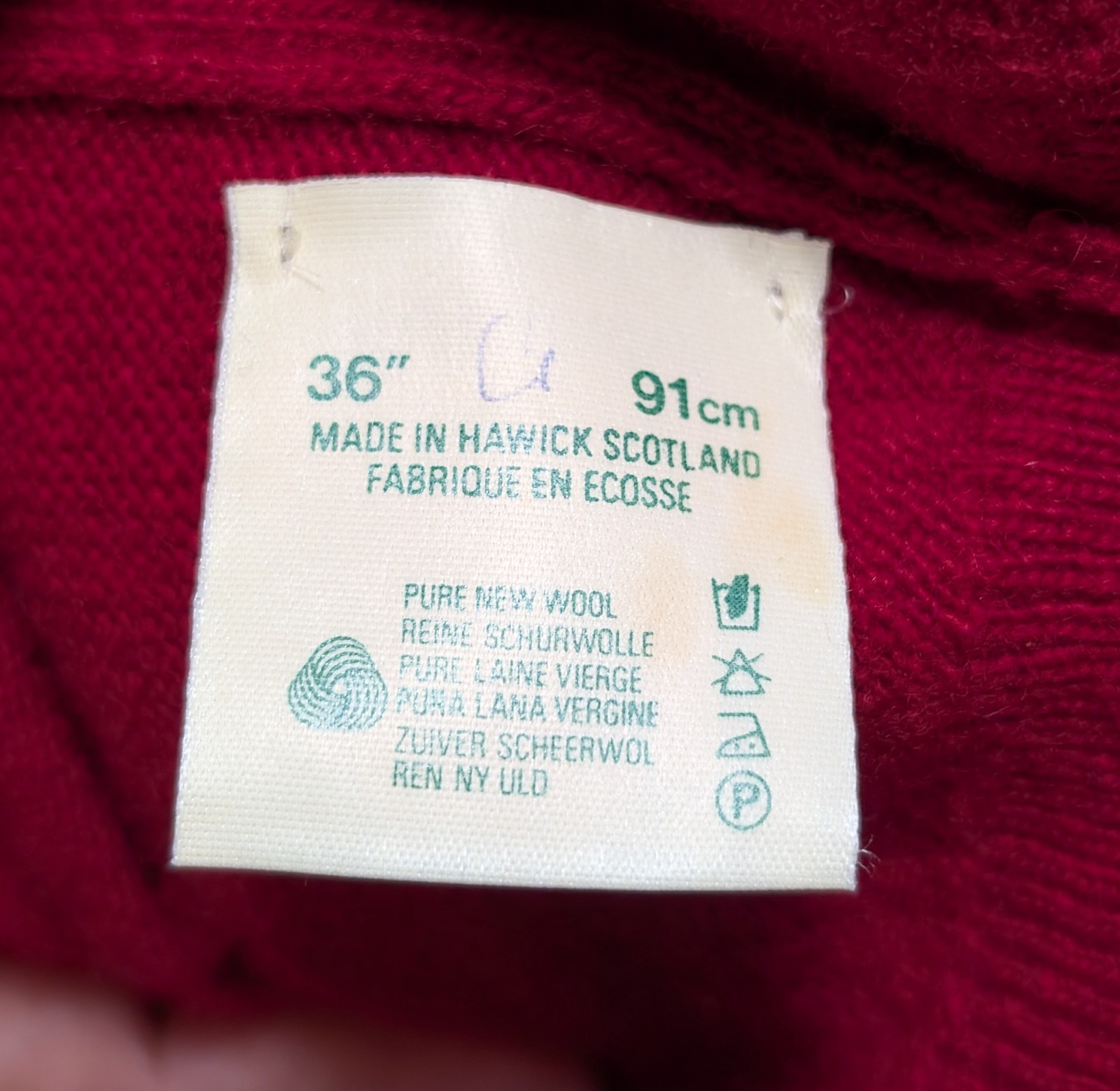 Vintage 80s The Scotch House Size S/M Sweater Dress Midi Red Lambswool Scotland