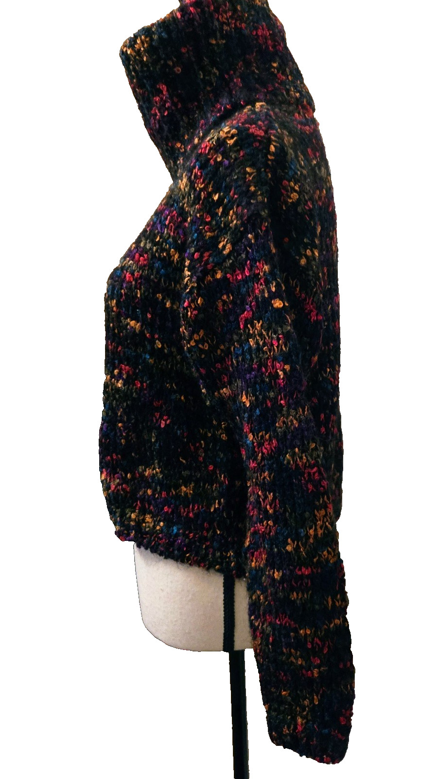 Vintage Croquet Club Colorful Wool Blend Turtleneck L Sweater