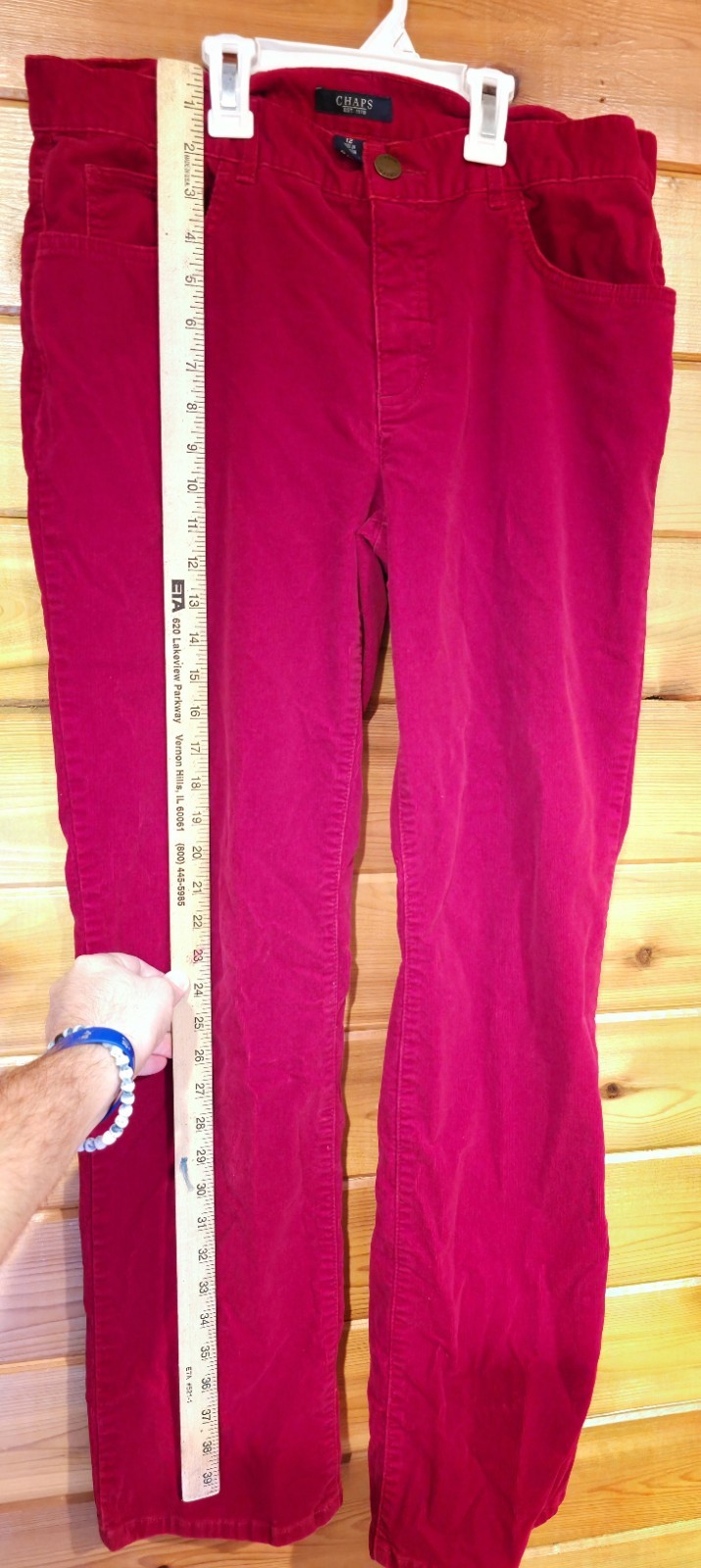 Vintage Chaps Red Wine Burgundy Corduroy Pants Women 12