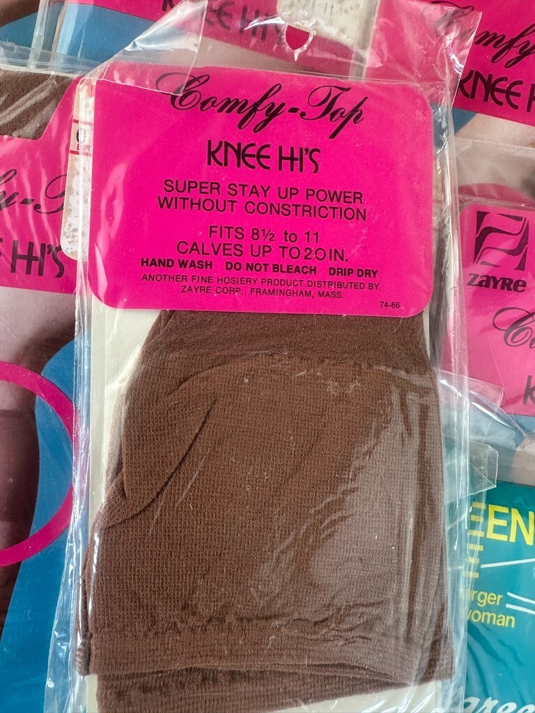 44 vintage knee high stockings LOT 8.5 – 11 Suntone Black Nude Mix Sandalfoot