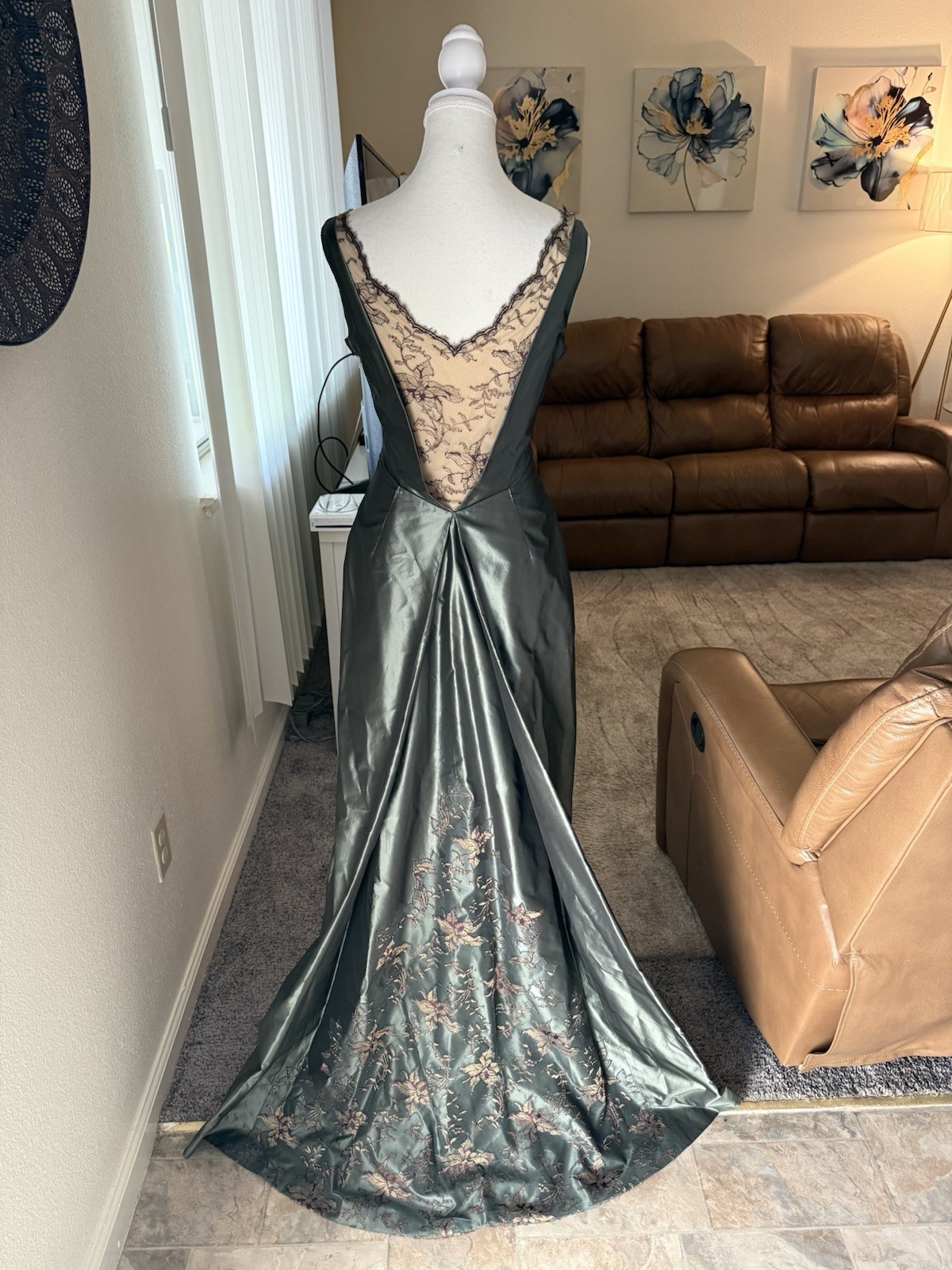 Richard Tyler Couture Silk Dress, 90s Vintage