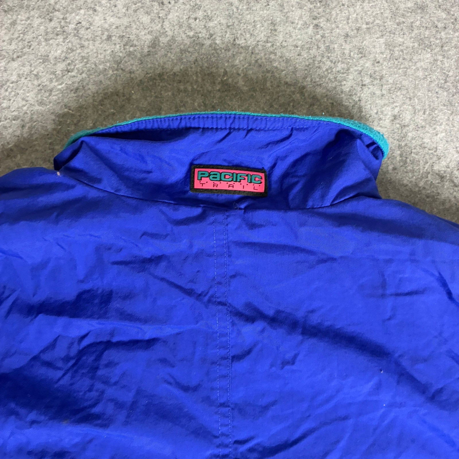 Vintage 90s Pacific Trail Women’s M Colorblock Windbreaker Jacket Blue Fleece