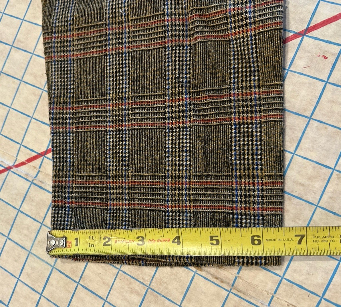 Vintage 1950s Nylon Wool Pants Women’s Tailored High Waist Glen Check Plaid