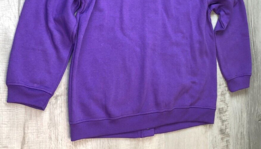 Vintage Tudor Court Button Up Sweatshirt Purple 80s Grandma Jacket Women’s PM