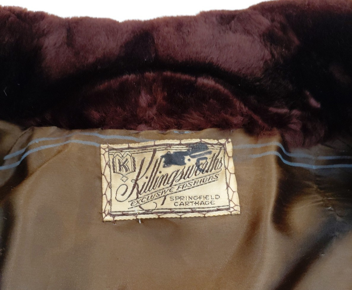 Womens Vintage Real Brown Fur Coat 1960s Small/Regular Unique Luxury Stripes