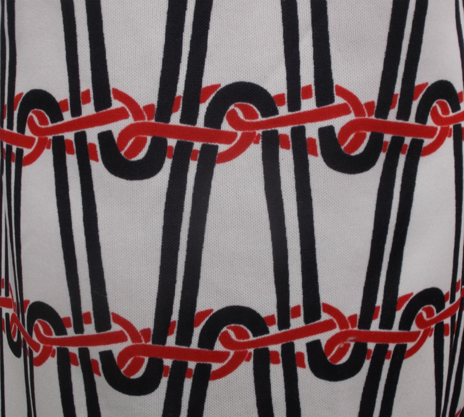 Vintage 70s S Amy Adams Knits Dress Chain Link Pattern Design Red Black VFG