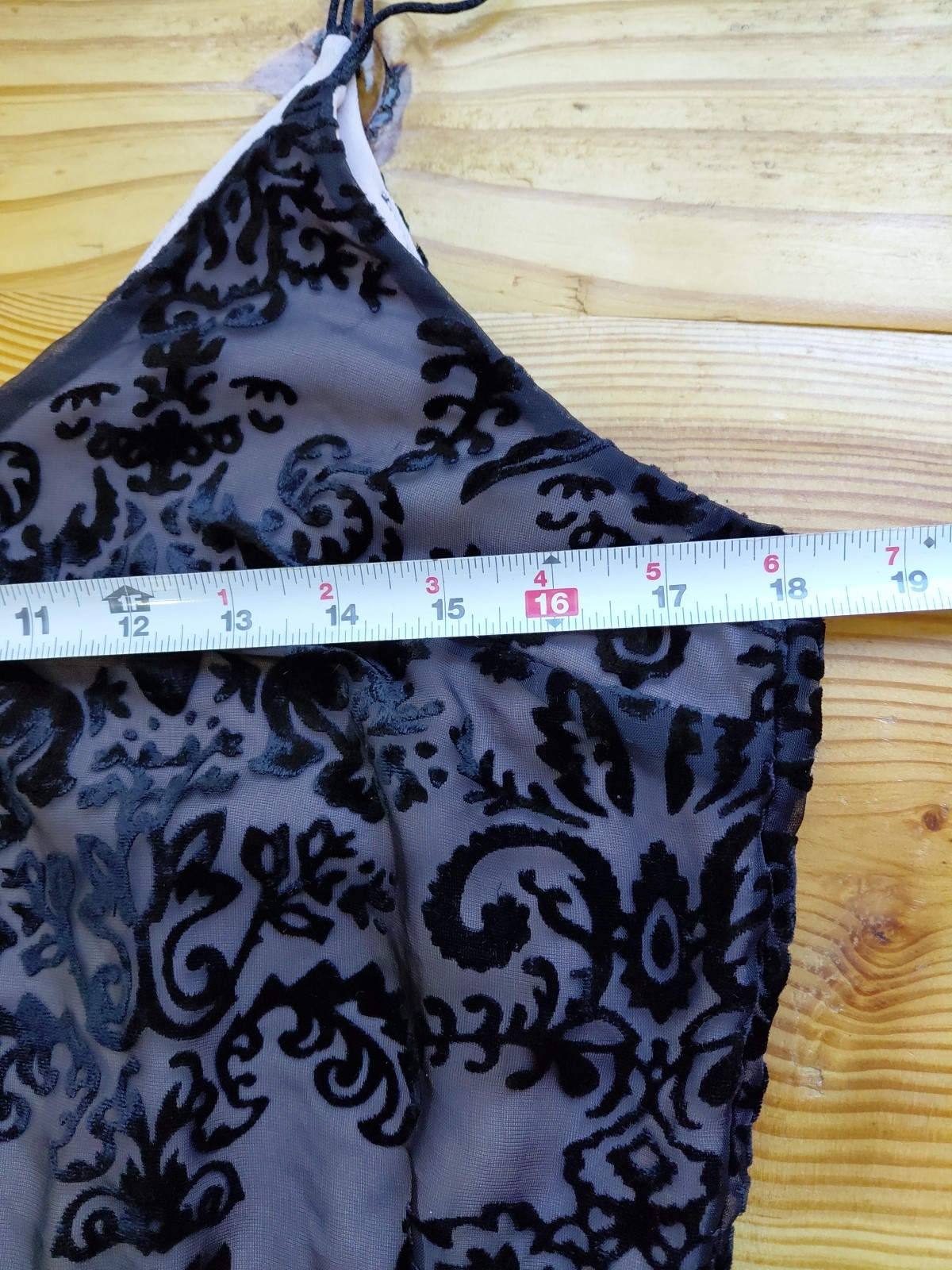 Vintage 90s Y2k Spaghetti Strap Velvet Burnout Little Black Dress Sz M Holiday